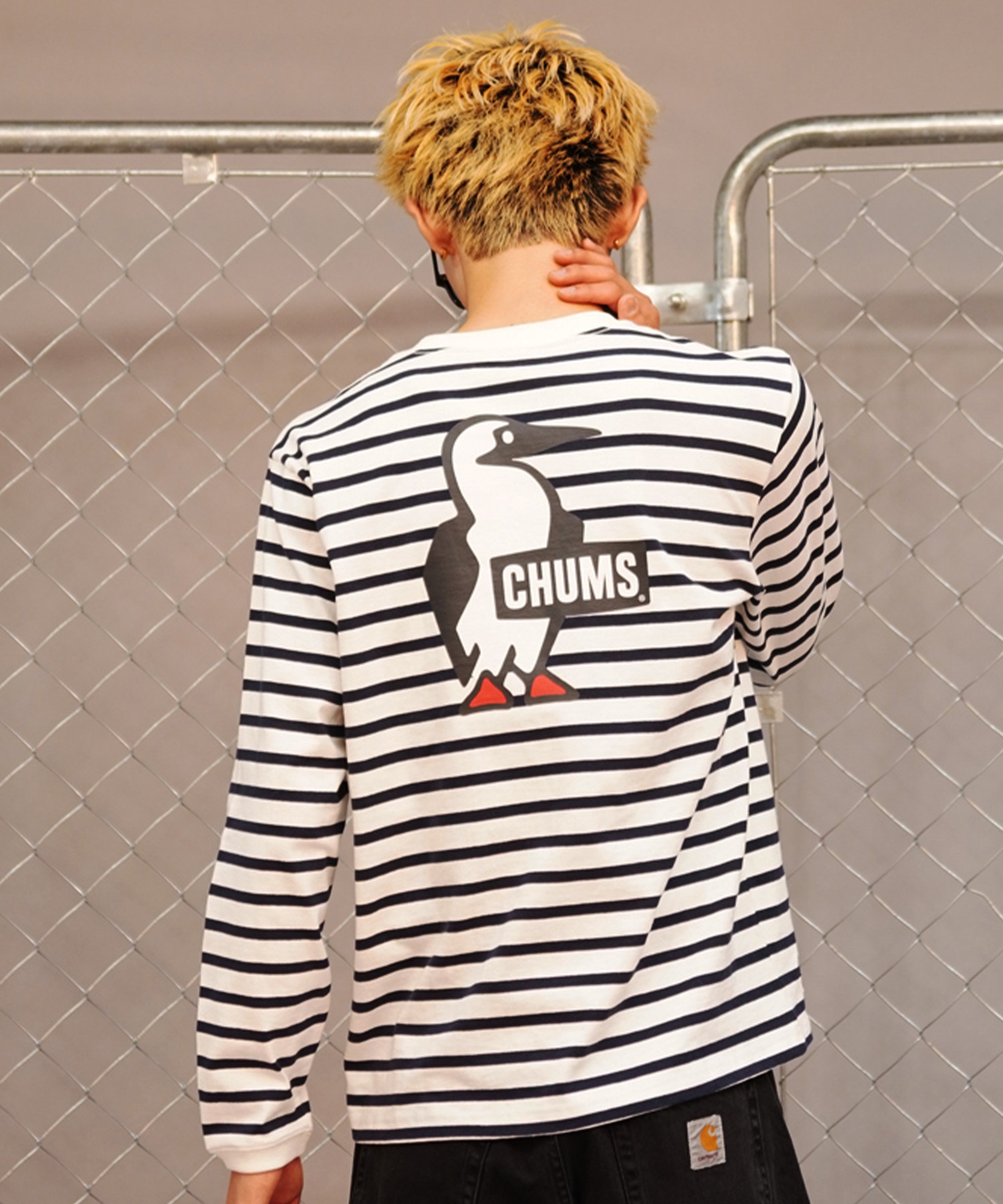 CHUMS チャムス メンズ Tシャツ 長袖 ロンT バックプリント ブービーロゴ CH01-2275(W001-M)