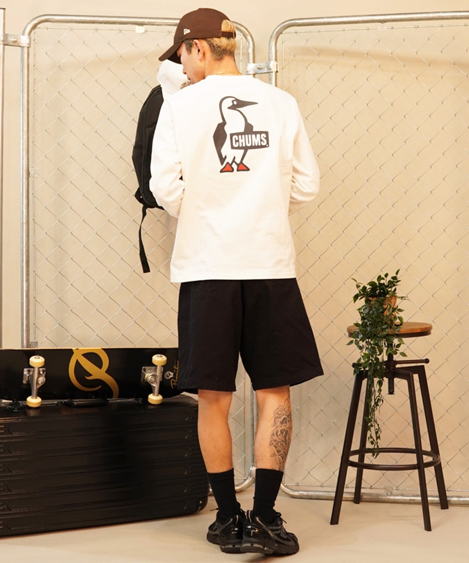 CHUMS チャムス トップス Tシャツ ブービーロゴロングスリーブTシャツ ユニセックス コットン バックプリント CH01-2275 CHUMS チャムス メンズ Tシャツ 長袖 ロンT バックプリント