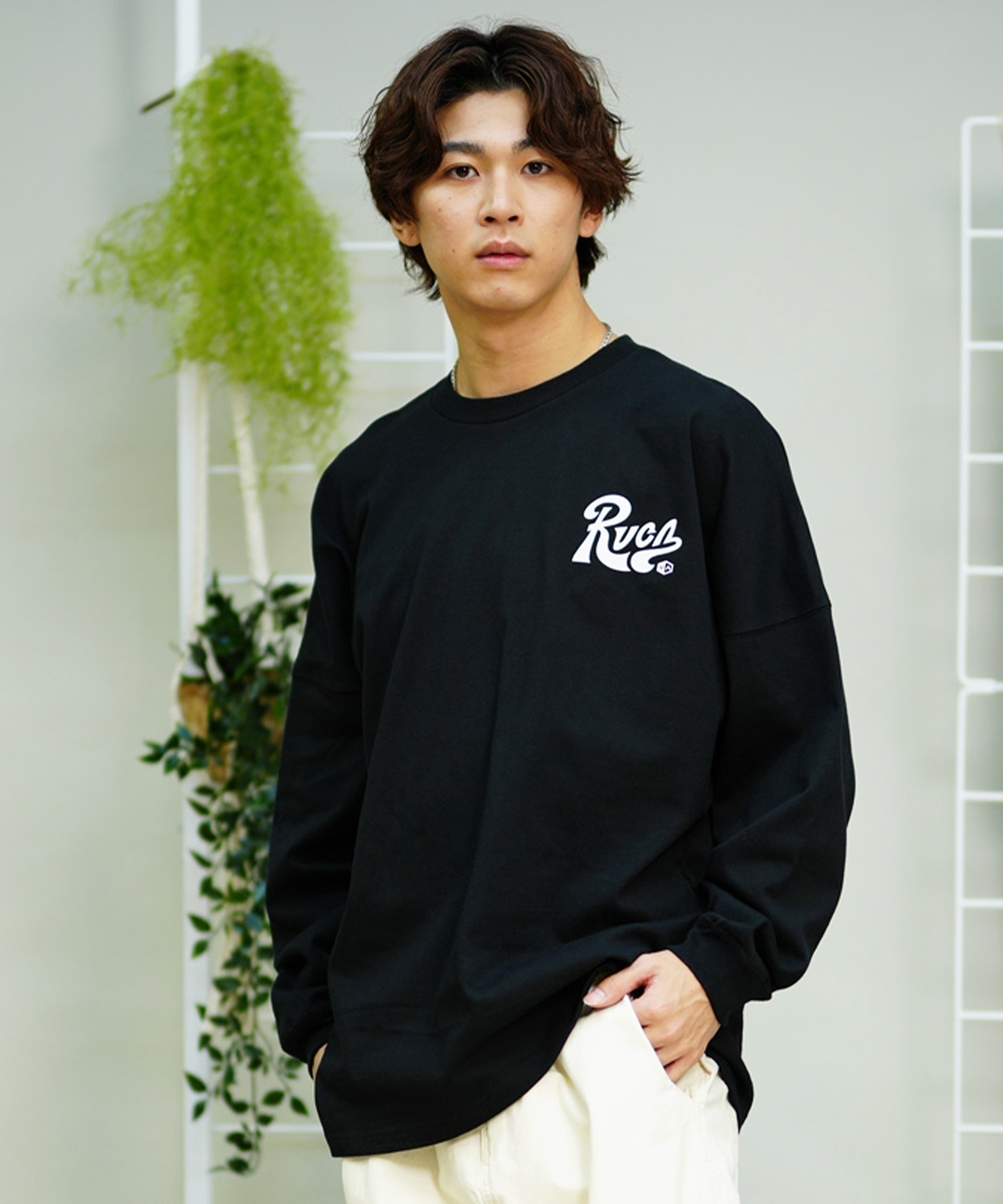 S 黒 RVCA TAPE RVCA LS TEE ロンTシャツ Tシャツ RVCA/ルーカ TACTIX LS TEE ムラサキスポーツ限定 バック