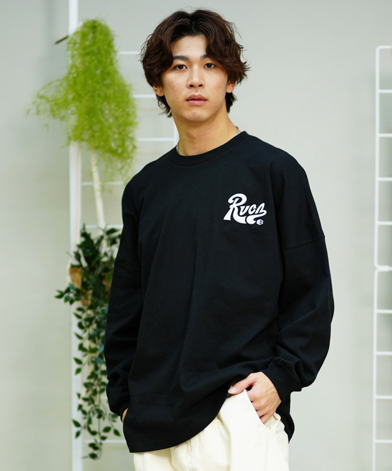 RVCA/ルーカ TACTIX LS TEE ムラサキスポーツ限定 バックプリント BE041-P06(BLK-S)