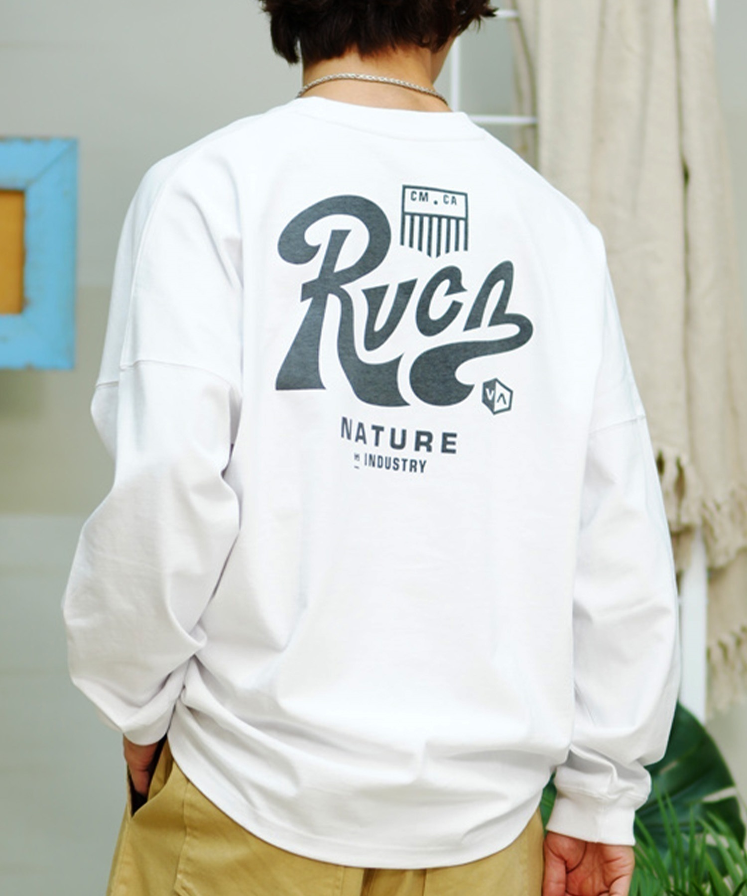 RVCA/ルーカ TACTIX LS TEE ムラサキスポーツ限定 バックプリント BE041-P06(WHT-S)