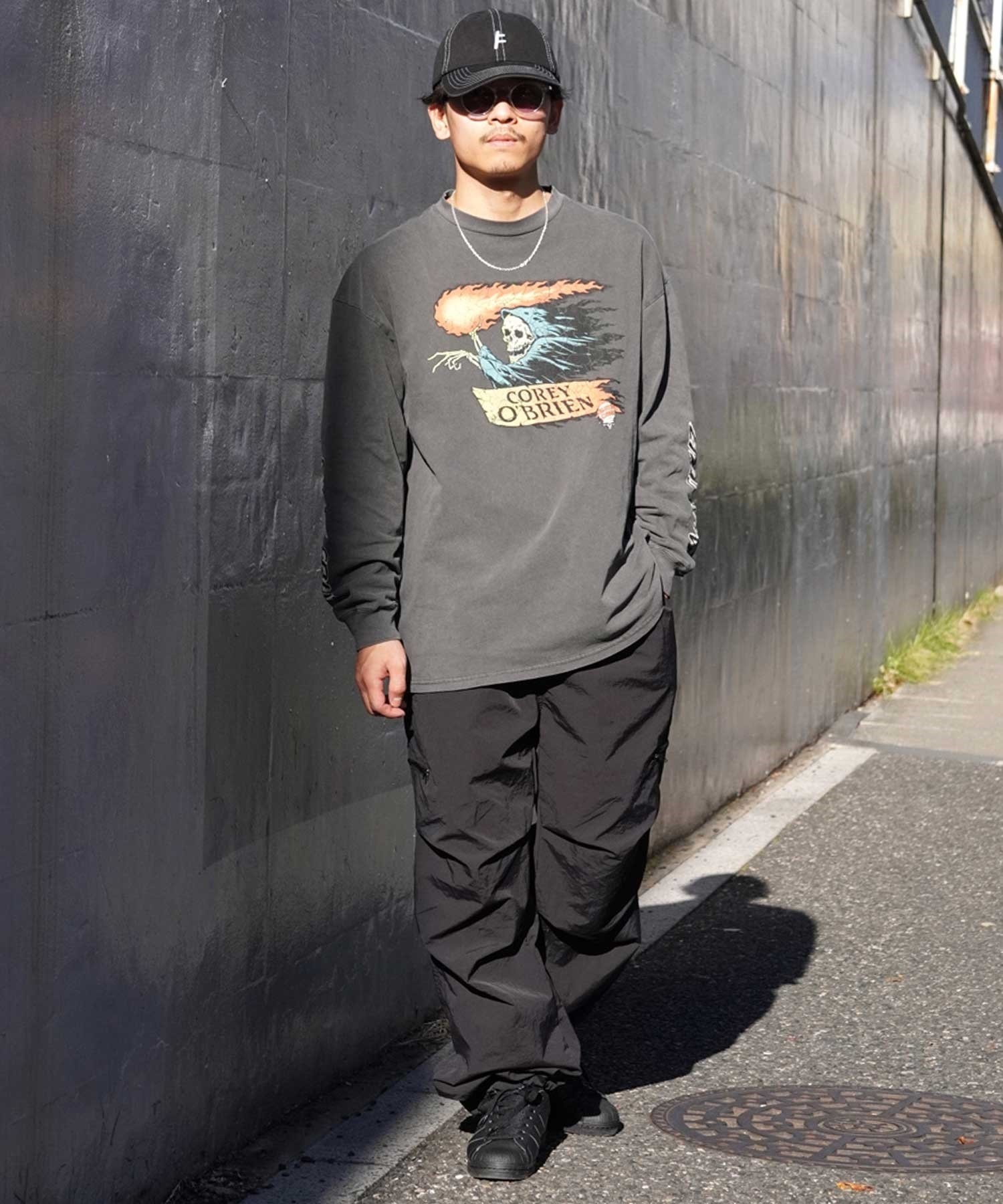 【ムラサキスポーツ限定】 SANTACRUZ サンタクルーズ ロンT フロントプリント ヴィンテージライク 502241403 メンズ 長袖 Tシャツ(P.BLK-M)