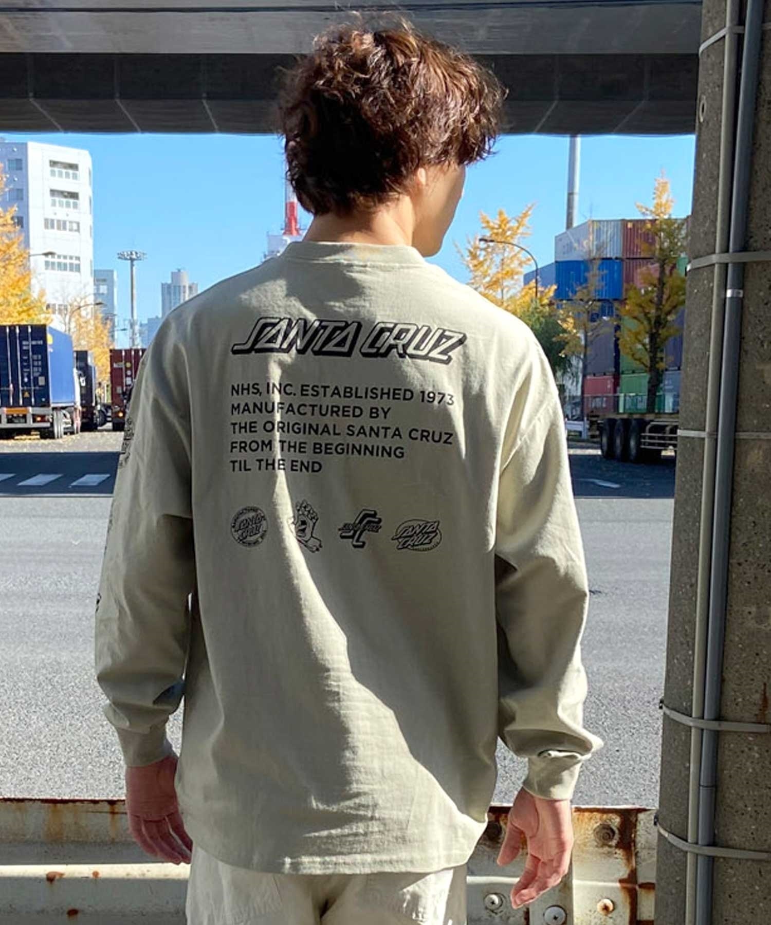 【ムラサキスポーツ限定】 SANTACRUZ サンタクルーズ ロンT ロゴプリント 502241406 メンズ 長袖 Tシャツ(BEIGE-M)