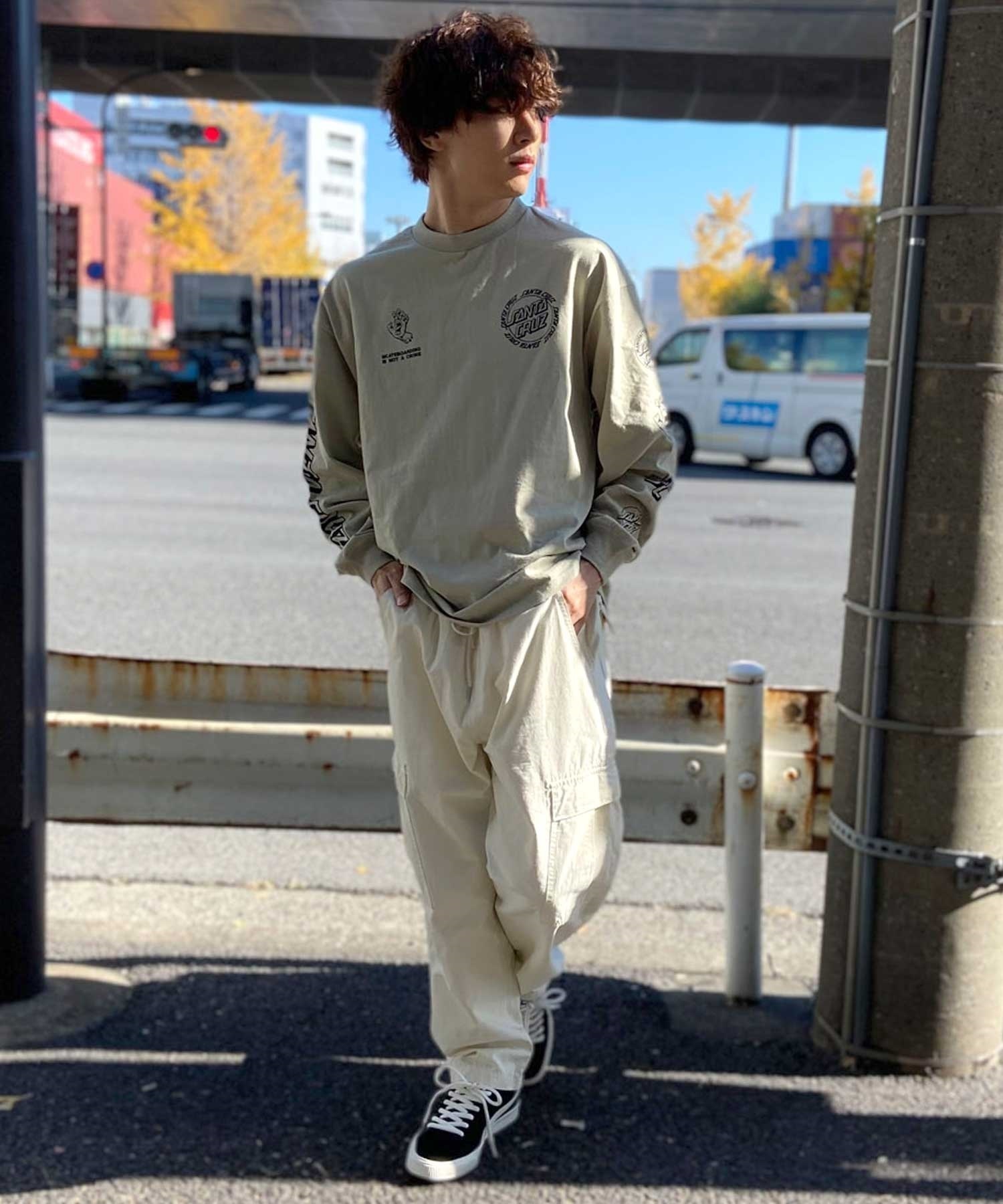 【ムラサキスポーツ限定】 SANTACRUZ サンタクルーズ ロンT ロゴプリント 502241406 メンズ 長袖 Tシャツ(BEIGE-M)