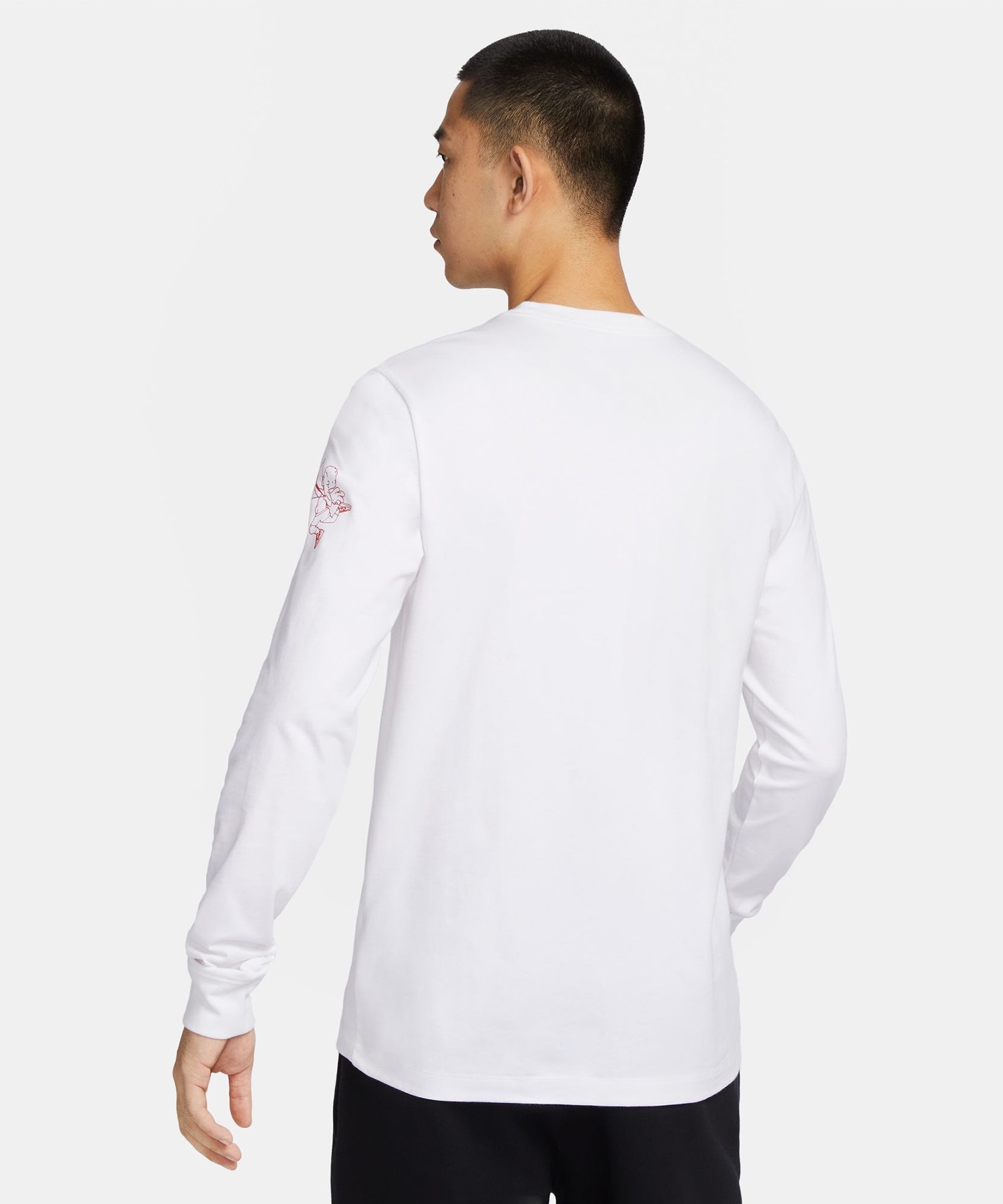 NIKE ナイキ メンズ 長袖 Tシャツ スポーツウェア ロングスリーブ ロンT ワンポイント ロゴ ハート柄 FV3994-100(100-S)