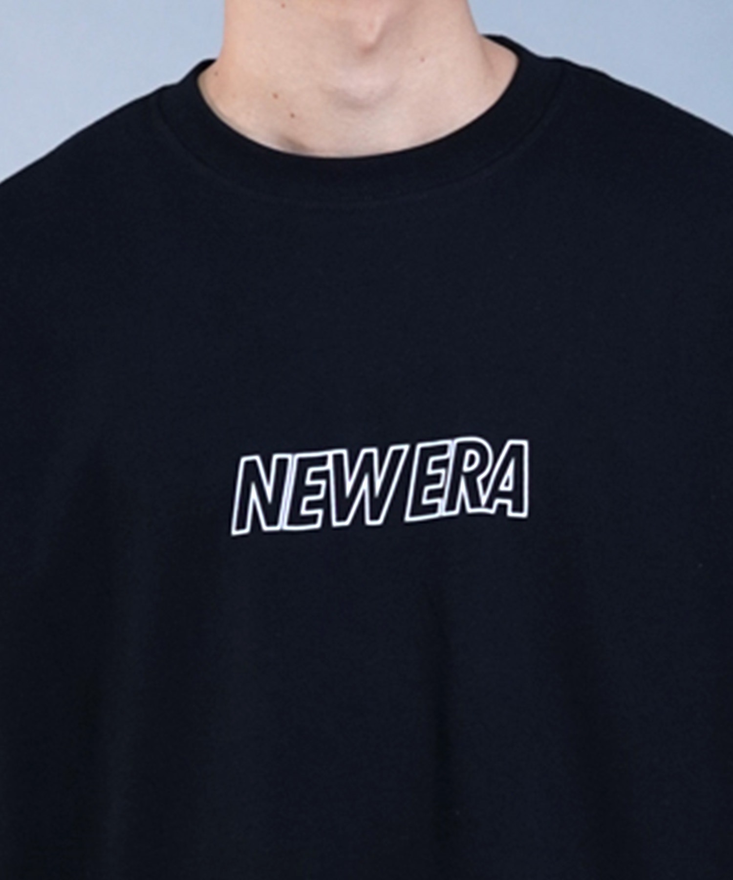 【ムラサキスポーツ限定】 NEW ERA ニューエラ メンズ 長袖 Tシャツ ロンT オーバーサイズ バックプリント クルーネック 吸汗速乾 UVカット 14306822(BK/WT-M)