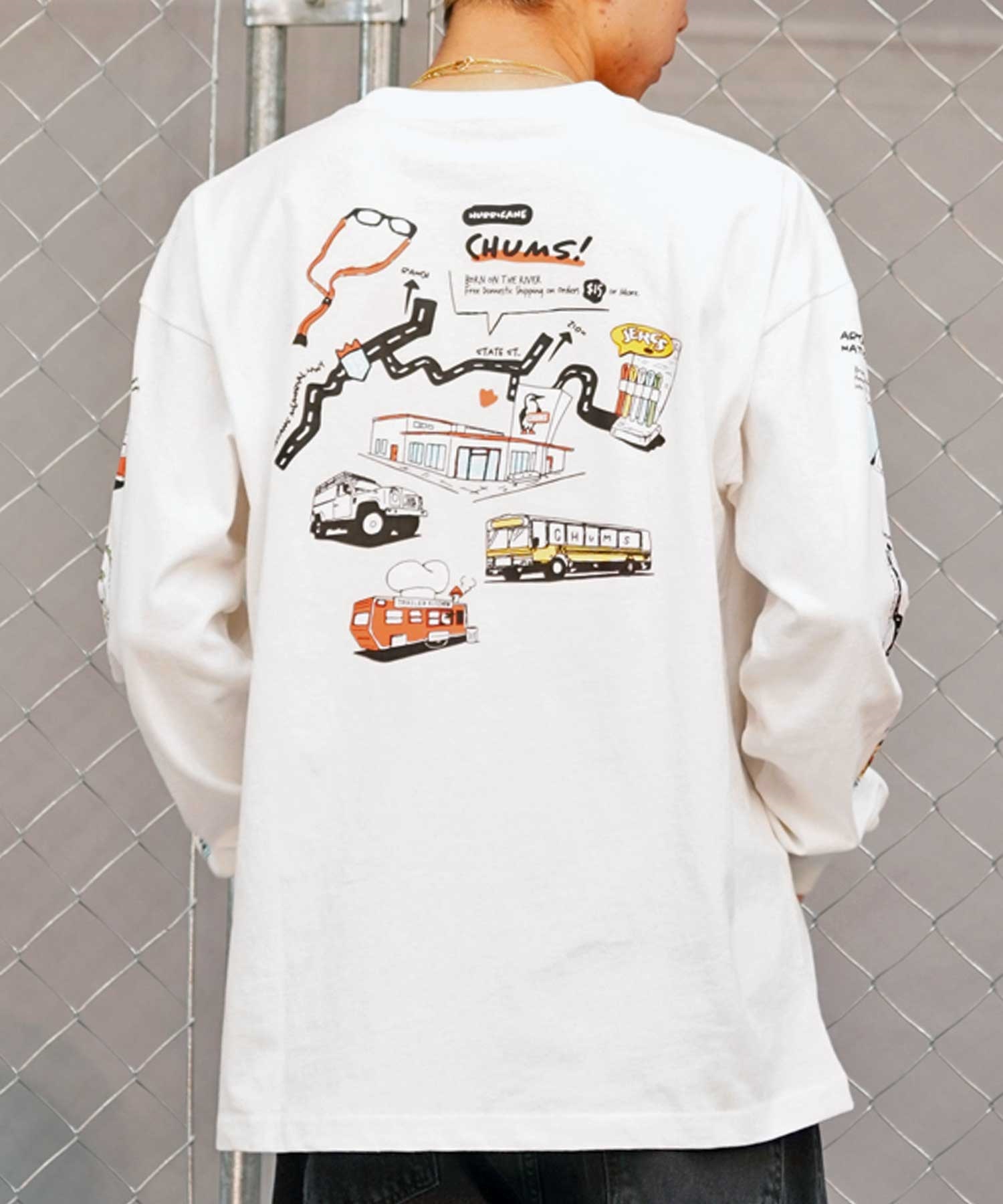 CHUMS チャムス メンズ 長袖 Tシャツ ボックス シルエット