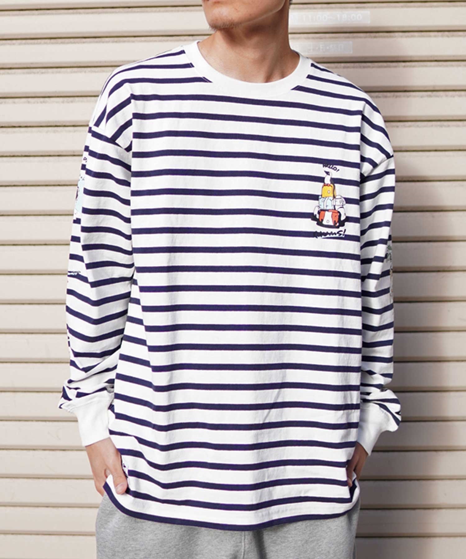 CHUMS チャムス メンズ 長袖 Tシャツ ボックス シルエット