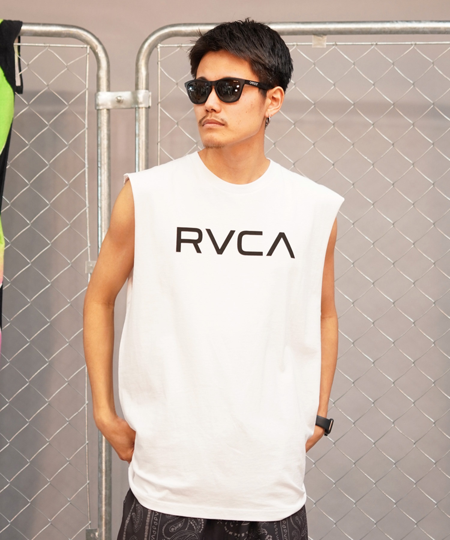 RVCA ルーカ メンズ タンクトップ カットオフ クルーネック BE041-353(KVCY-S)