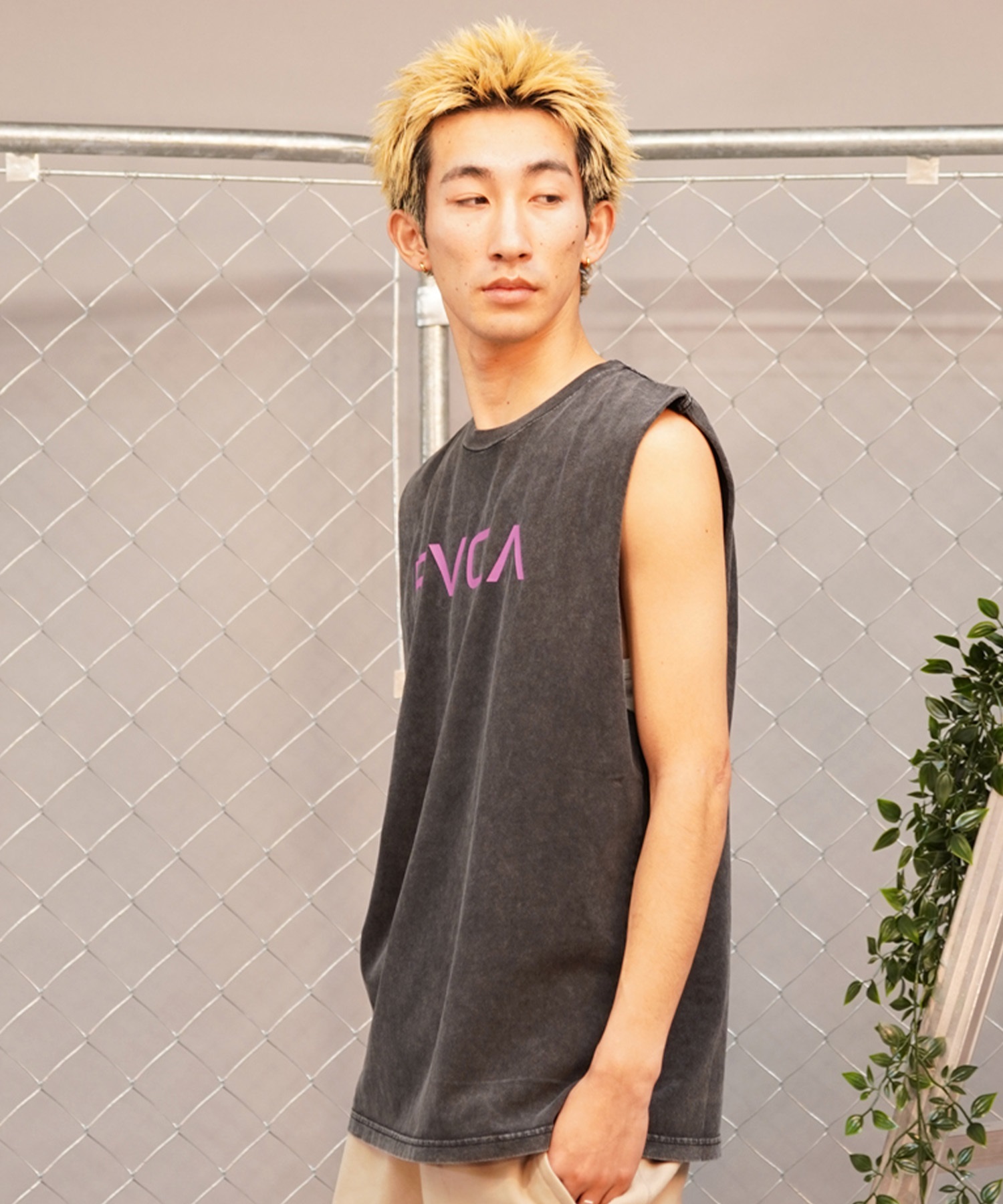 RVCA ルーカ メンズ タンクトップ カットオフ クルーネック BE041-353(KVCY-S)