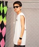 RVCA ルーカ メンズ タンクトップ カットオフ クルーネック BE041-353(WHT-S)