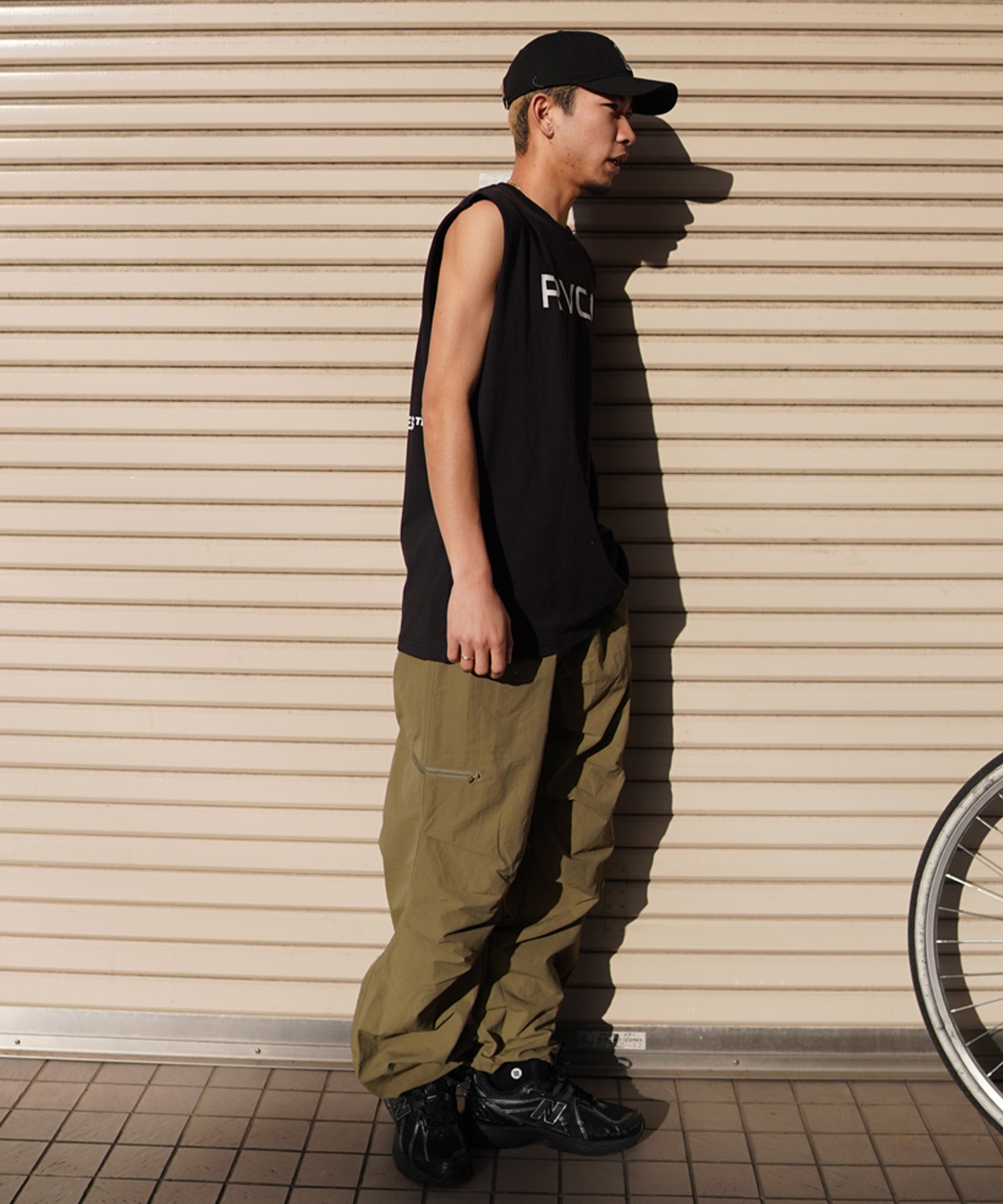 RVCA ルーカ メンズ タンクトップ カットオフ クルーネック BE041-353(BLK-S)