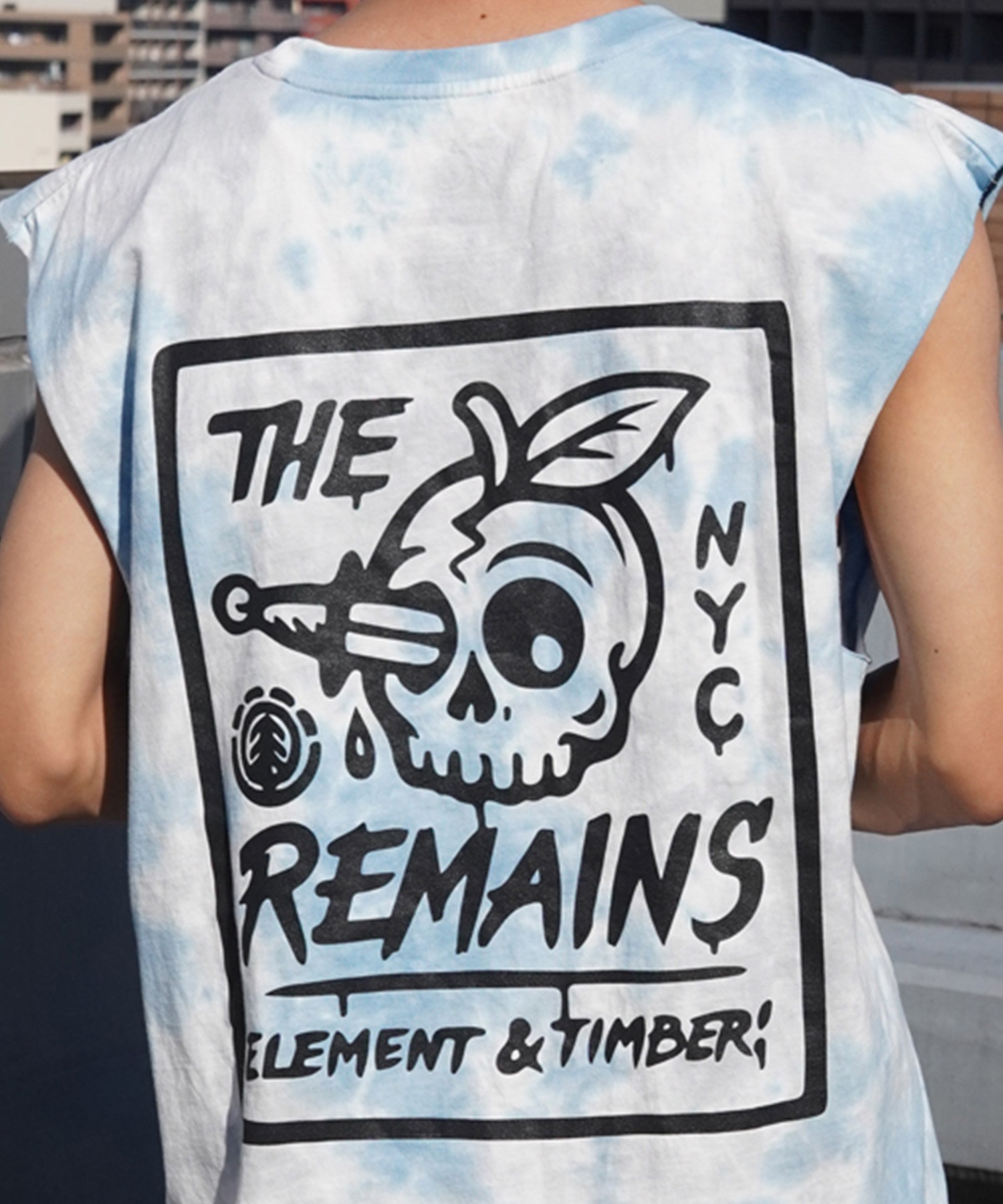 【クーポン対象】ELEMENT エレメント メンズ タンクトップ カットオフ ノースリーブTシャツ 袖なし バックプリント ビッグシルエット BE02A-358(SBK-M)