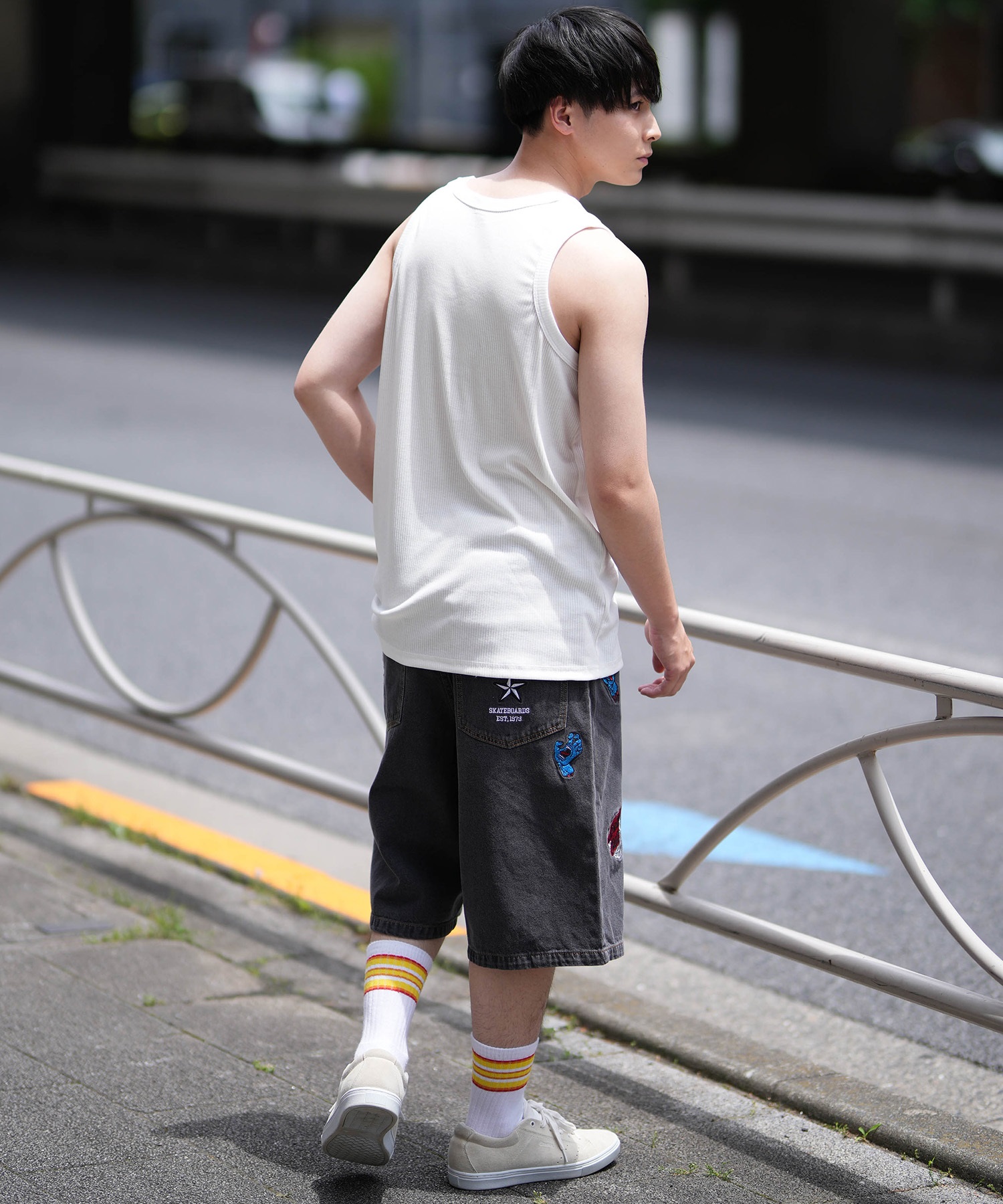 DEAR LAUREL ディアローレル メンズ タンクトップ ワイドリブ 無地