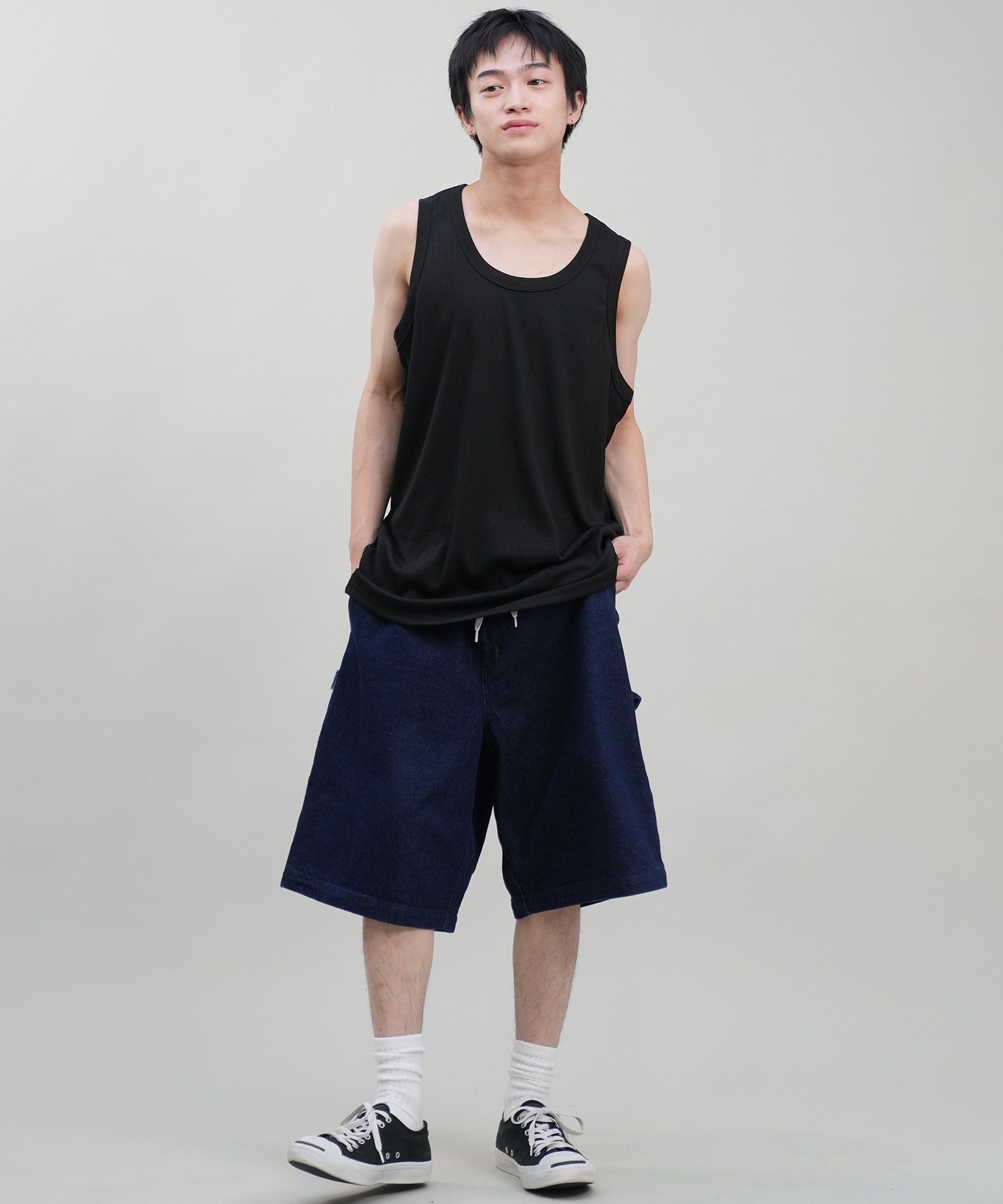 DEAR LAUREL ディアローレル メンズ タンクトップ ワイドリブ