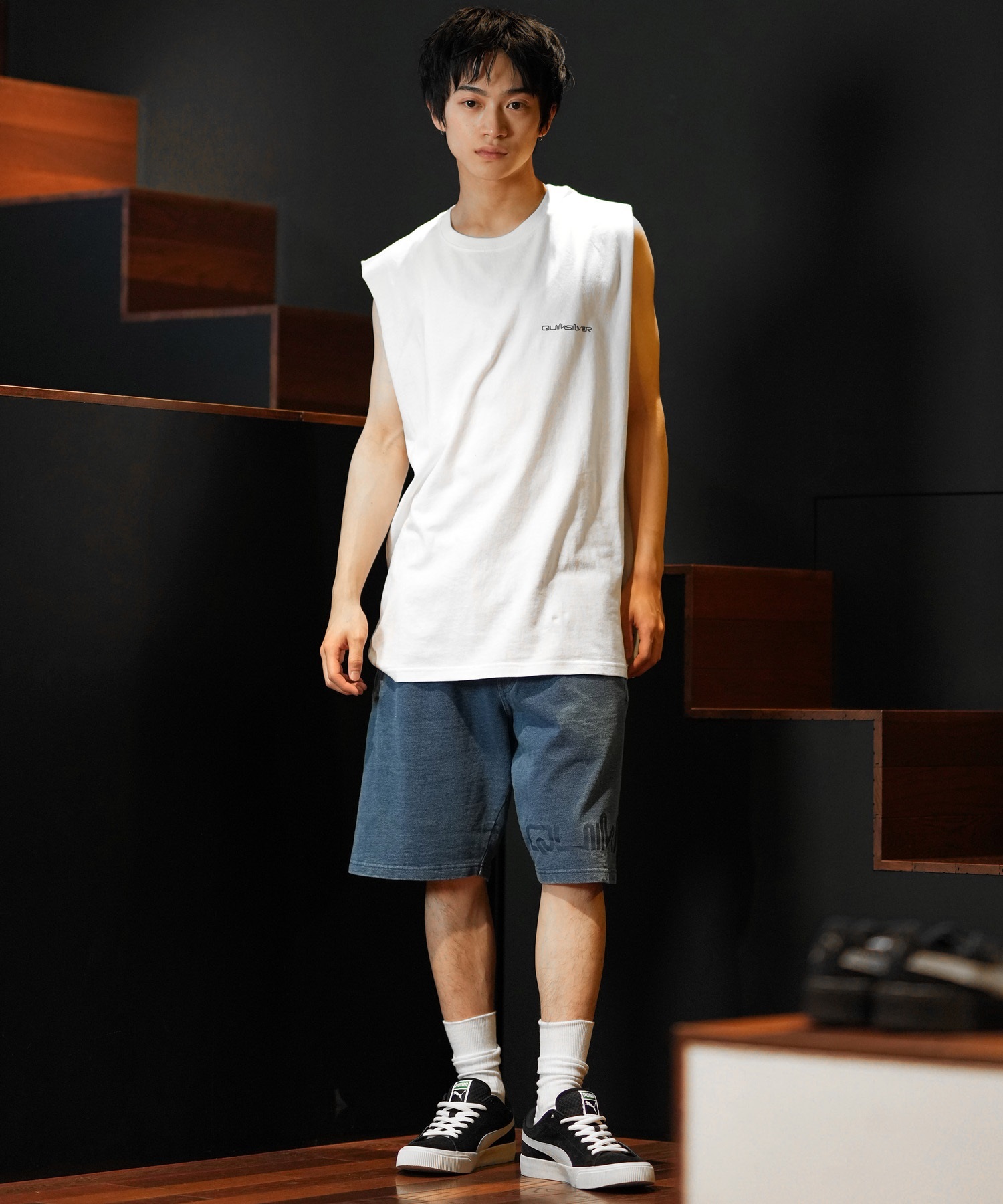 QUIKSILVER クイックシルバー タンクトップ メンズ カットオフ バック