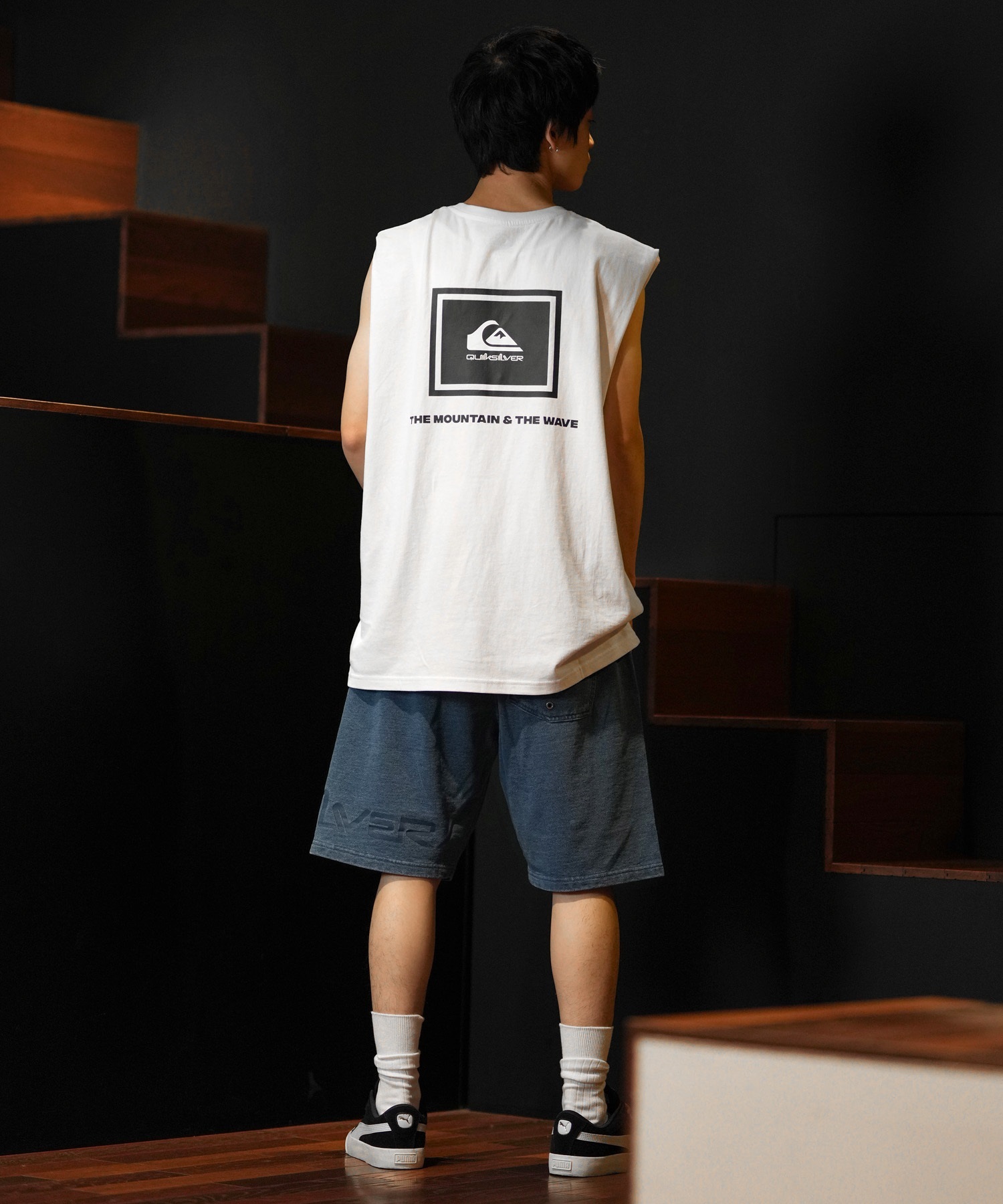 QUIKSILVER クイックシルバー タンクトップ メンズ カットオフ バック