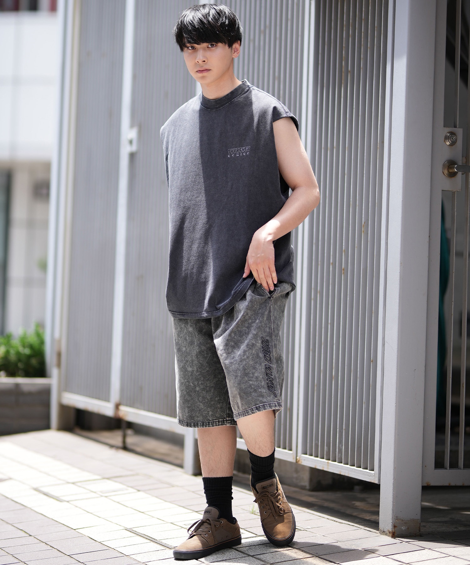 THRASHER スラッシャー メンズ タンクトップ コミック ピグメント加工