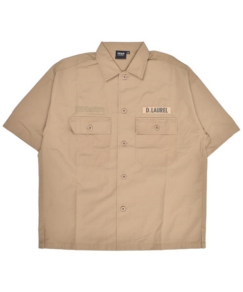 DEAR LAUREL ディアローレル D23S2401 メンズ 半袖 シャツ KK1 D5(BK-M)