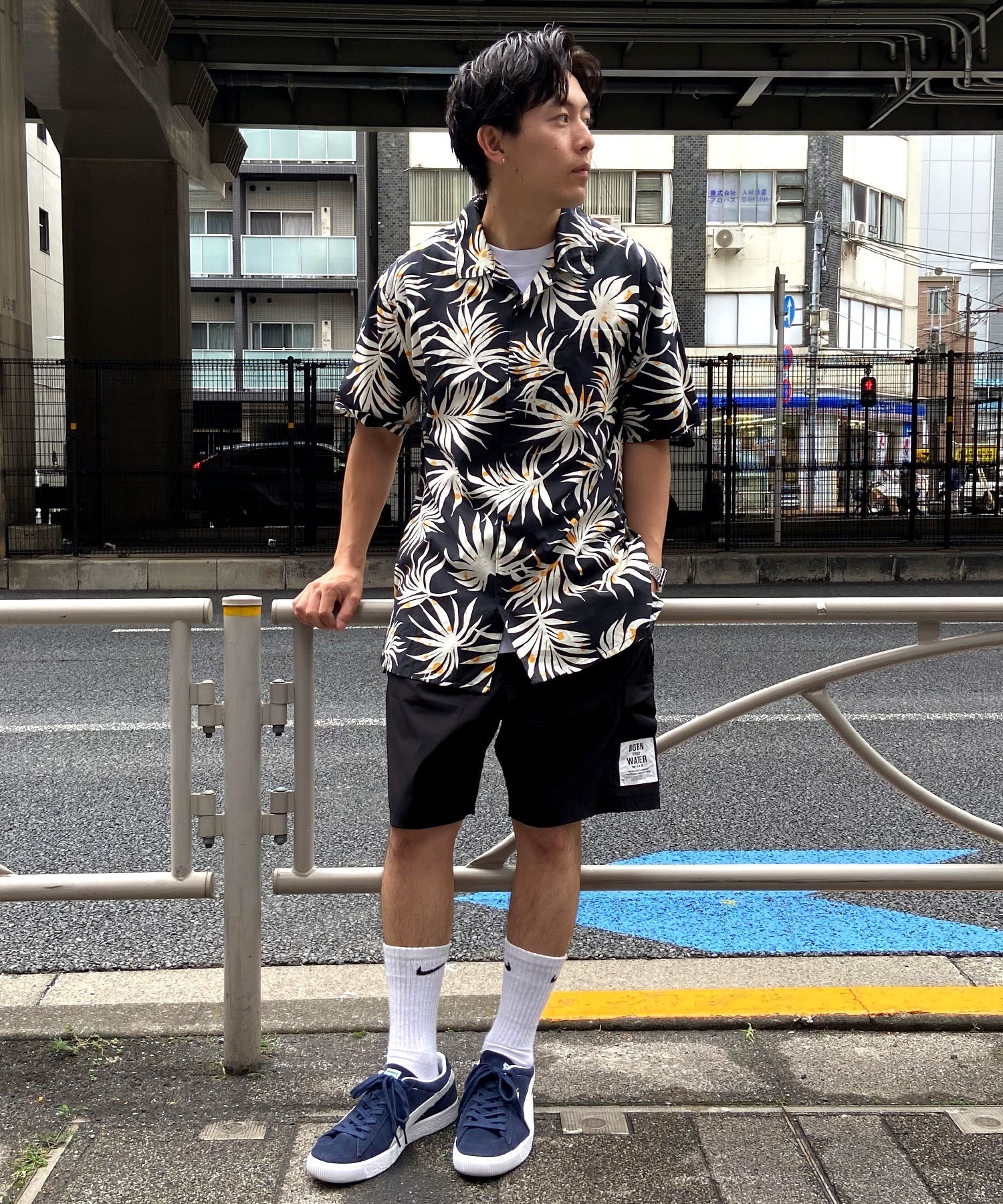 QUIKSILVER クイックシルバー メンズ 半袖 シャツ アロハシャツ とろみシャツ 総柄 レギュラーフィット 胸ポケット AQYWT03324(KVJ6-M)