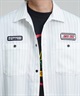 【ムラサキスポーツ限定】 SANTACRUZ サンタクルーズ メンズ 半袖シャツ ワークシャツ ストライプ柄 502241204(WHITE-M)