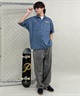【ムラサキスポーツ限定】 SANTACRUZ サンタクルーズ メンズ 半袖シャツ ワークシャツ ストライプ柄 502241204(ST/BL-M)