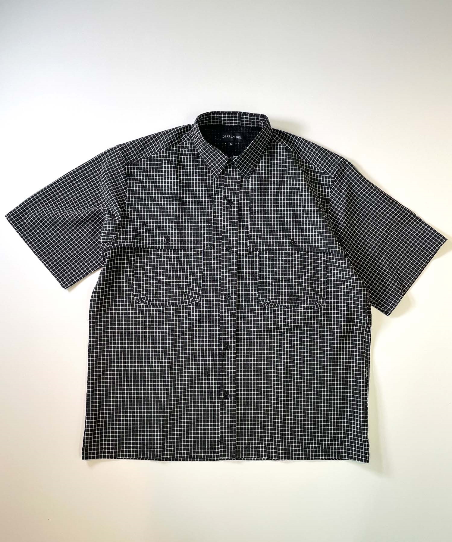 DEAR LAUREL ディアローレル メンズ ユーティリティーフラップシャツ 半袖 格子柄 Utility flap shirts D24S2401(EME-M)