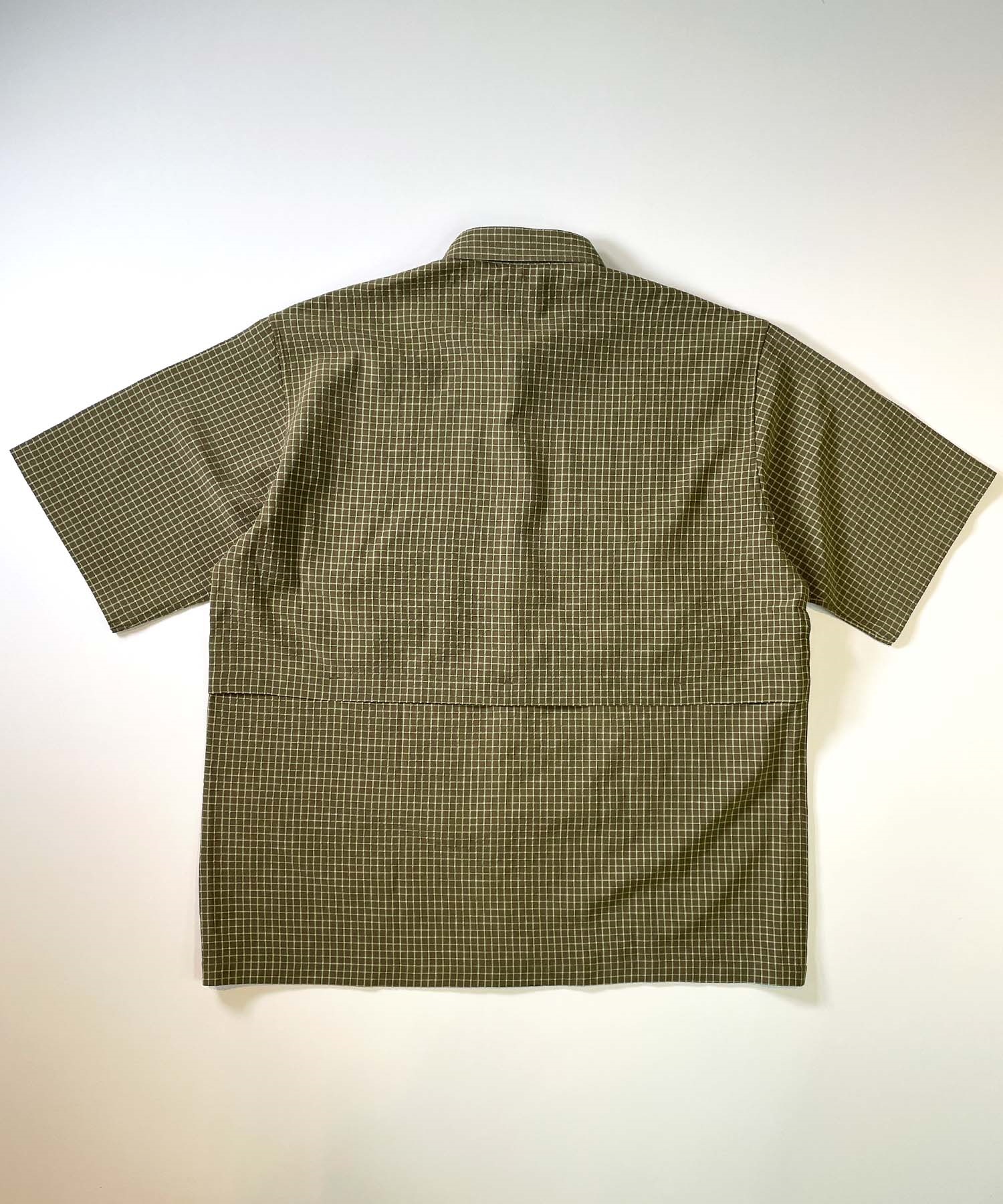 【マトメガイ対象】DEAR LAUREL ディアローレル メンズ ユーティリティーフラップシャツ 半袖 格子柄 Utility flap shirts D24S2401(BLK-M)