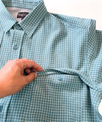 【マトメガイ対象】DEAR LAUREL ディアローレル メンズ ユーティリティーフラップシャツ 半袖 格子柄 Utility flap shirts D24S2401(BLK-M)