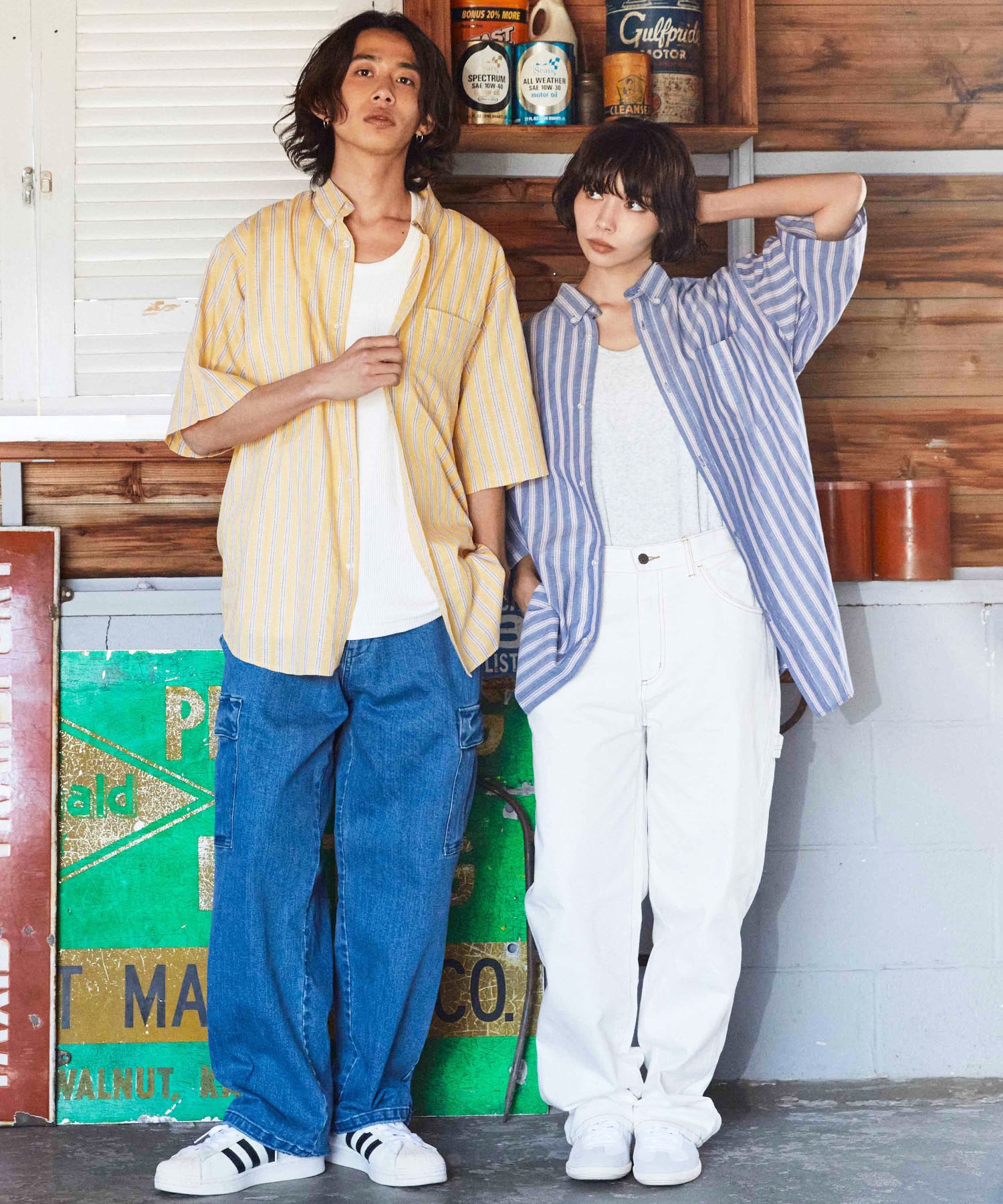 DEAR LAUREL ディアローレル メンズ ボタンダウンシャツ 半袖