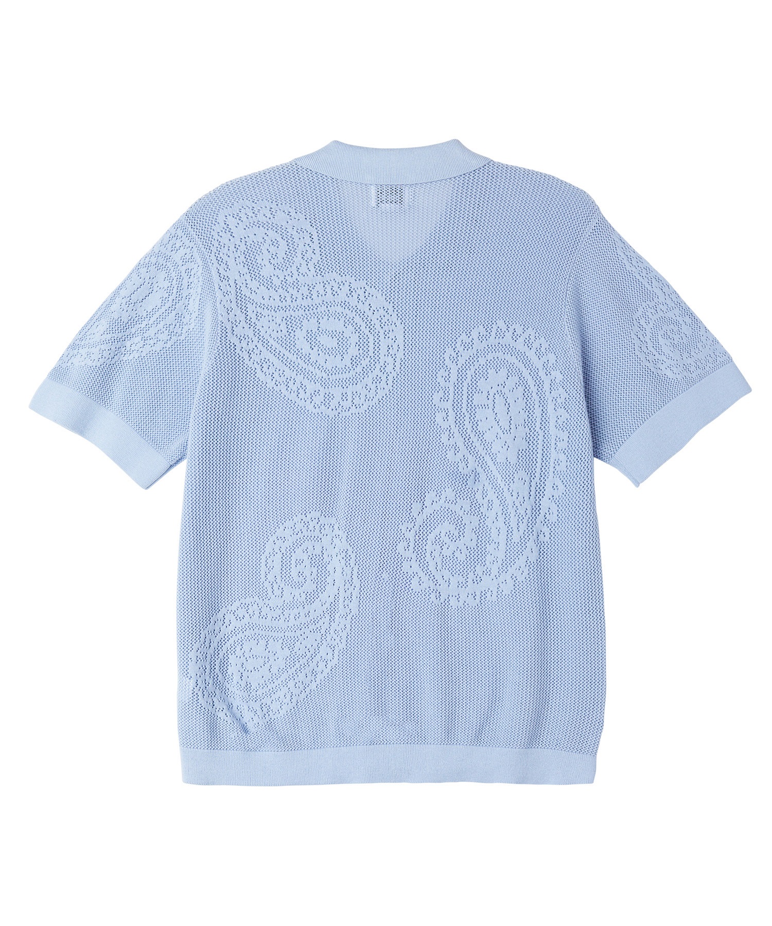 OBEY オベイ メンズ ニットシャツ ポロ 半袖 手編み風 ペイズリー柄 TEAR DROP OPENKNIT SHIRT 151000080(HDR-M)