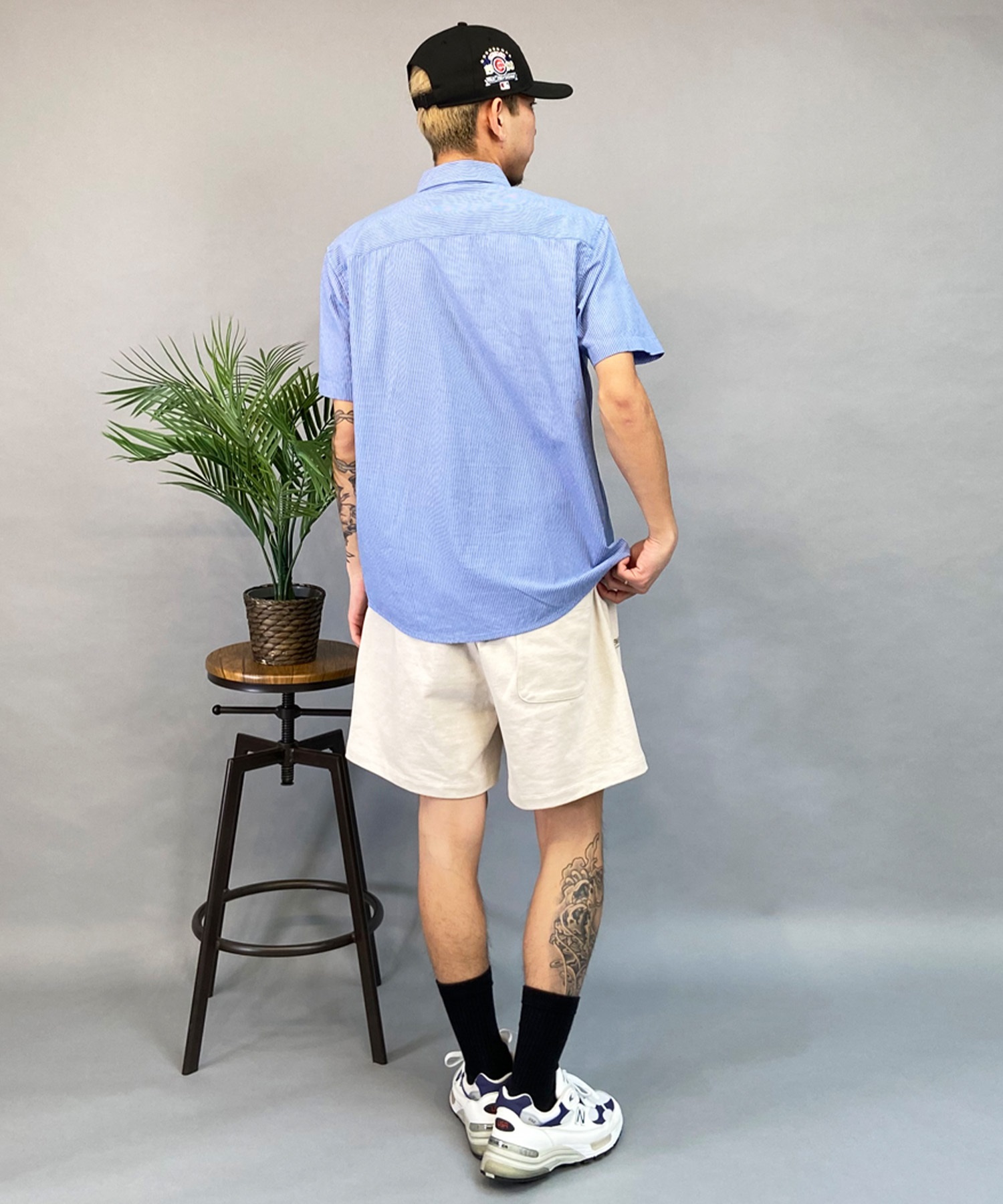 RVCA ルーカ 半袖 シャツ メンズ オープンカラー 細ストライプ