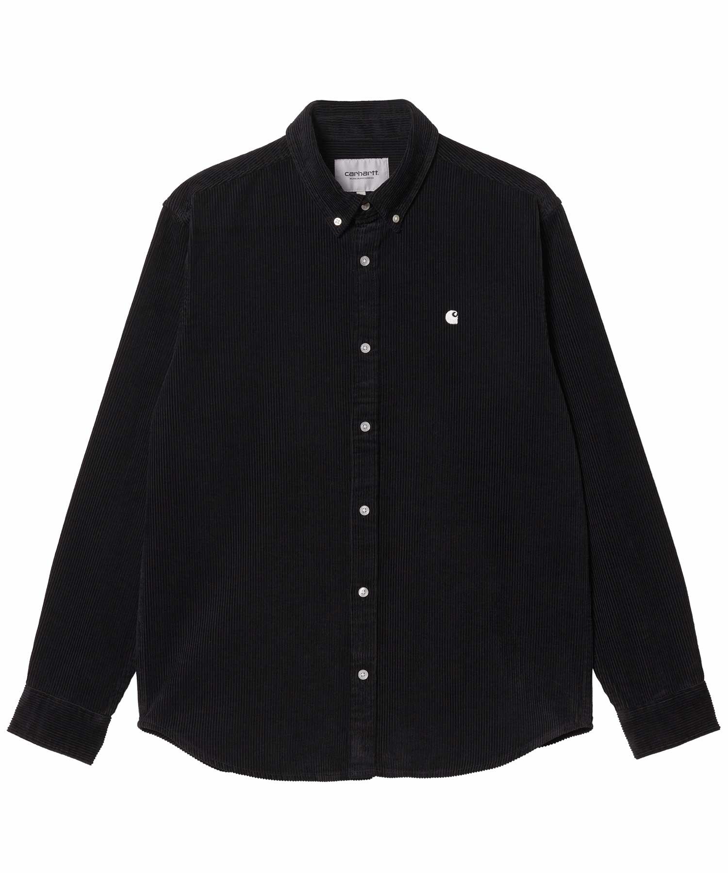 Carhartt WIP/カーハートダブリューアイピー メンズ 長袖 シャツ コーデュロイ ボタンダウン ルーズシルエット I029958(BLACK-S)