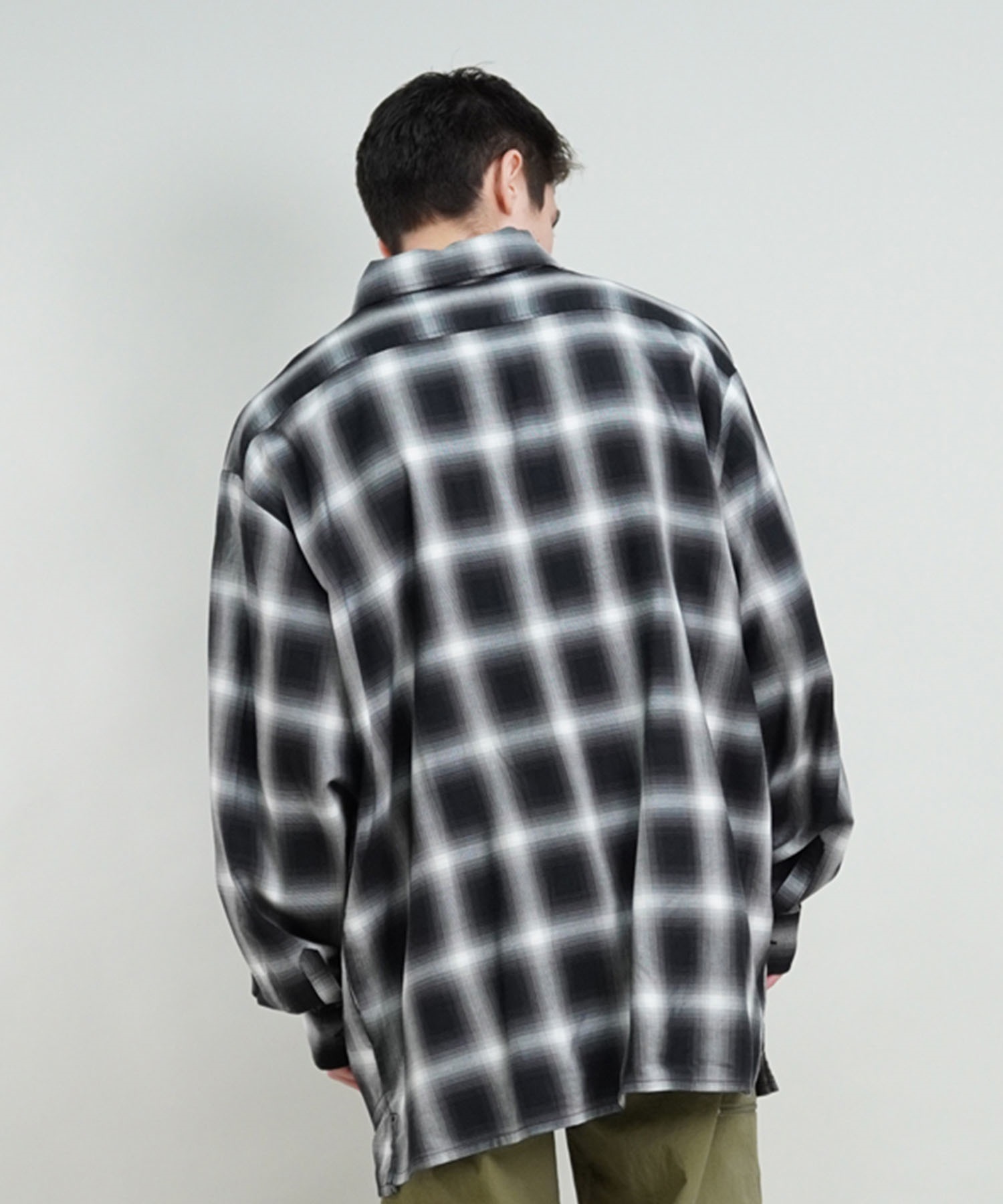 RVCA ルーカ OMBRER CHECK ZIP SHIRTS メンズ シャツ ジップアップ チェック オーバーサイズ BE041-759(LBL-S)