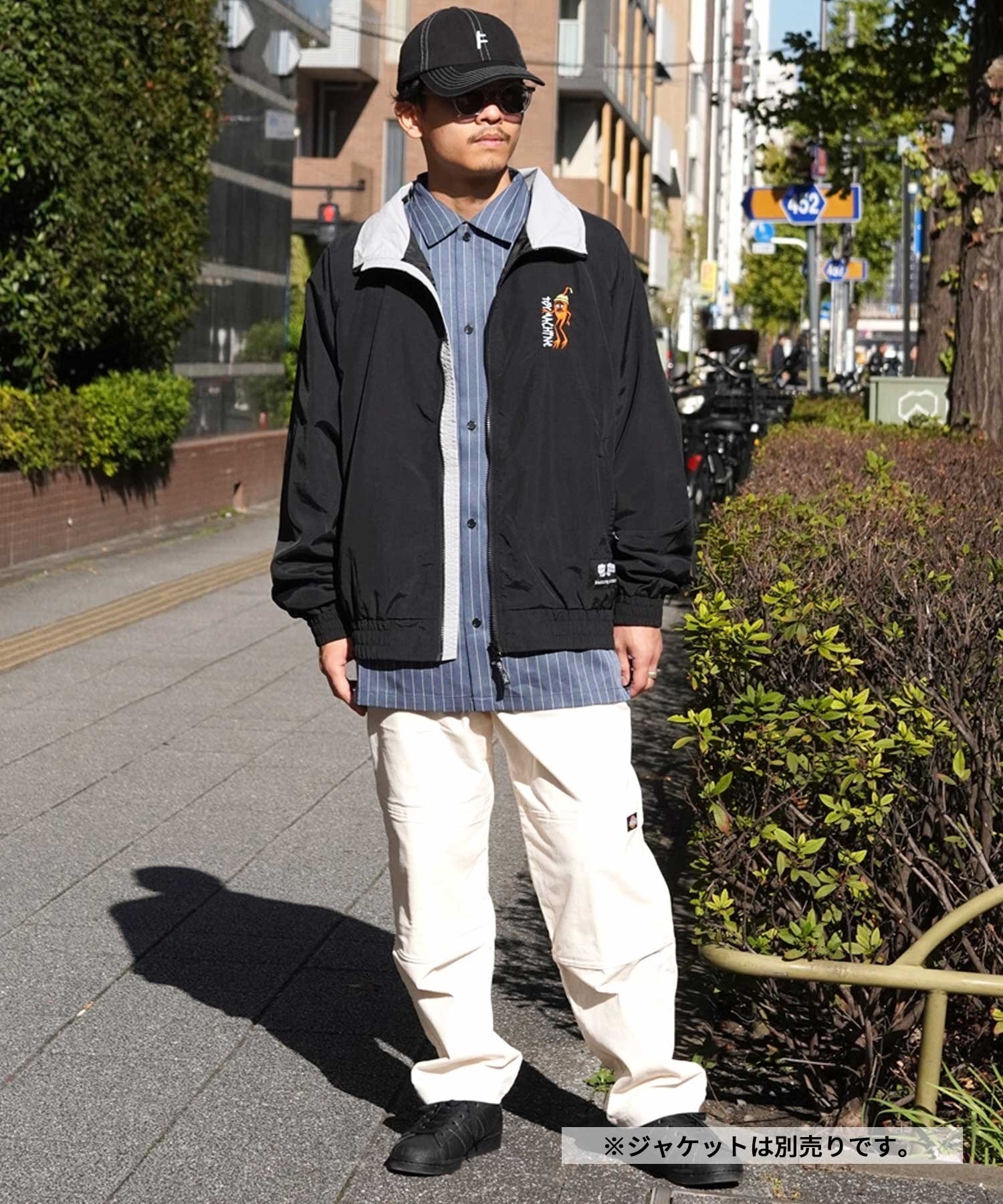 SANTACRUZ サンタクルーズ ワークシャツ ストライプ柄 502241202 メンズ 長袖 シャツ ムラサキスポーツ限定(ST/BL-M)