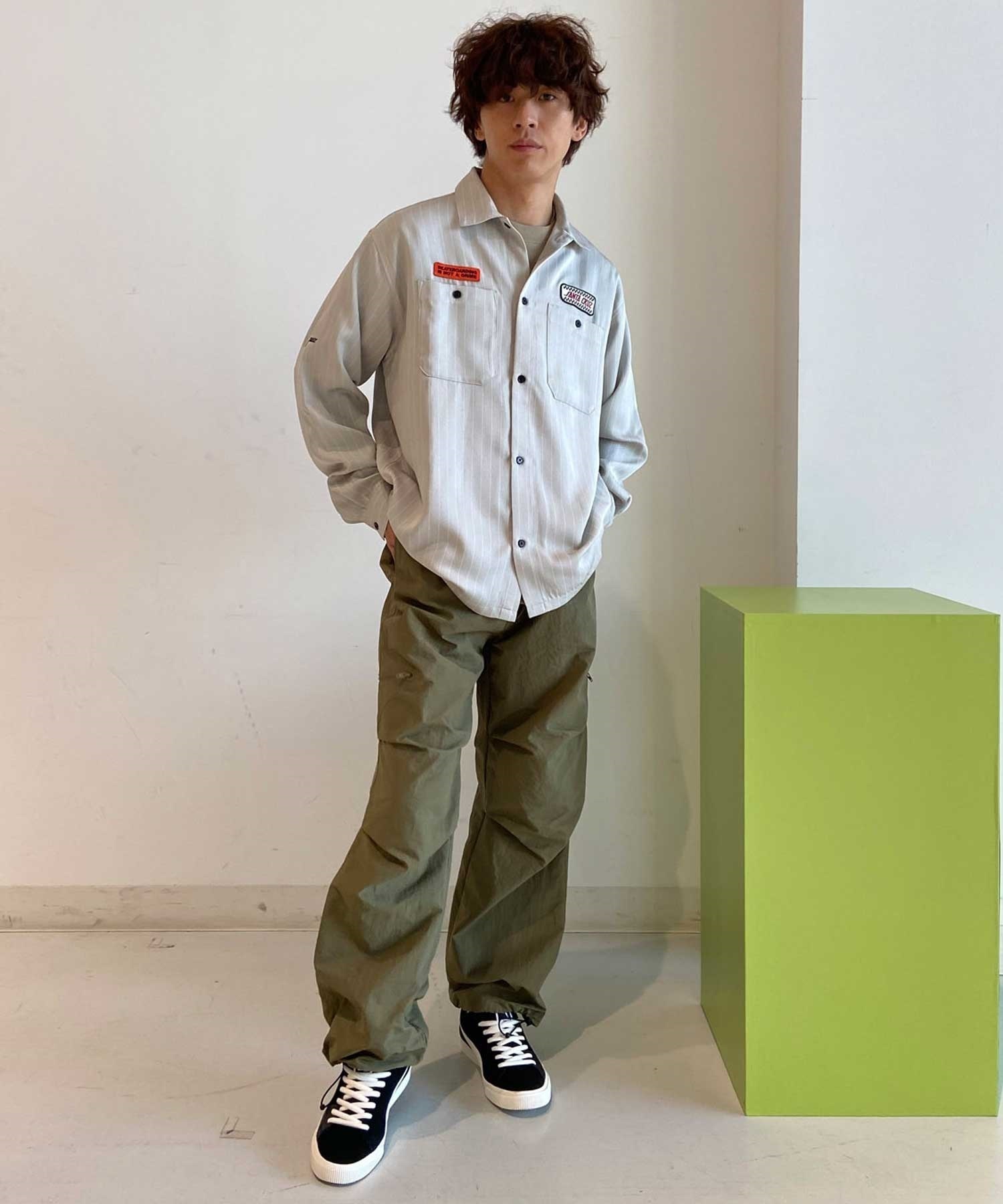 SANTACRUZ サンタクルーズ ワークシャツ ストライプ柄 502241202 メンズ 長袖 シャツ ムラサキスポーツ限定(ST/BL-M)