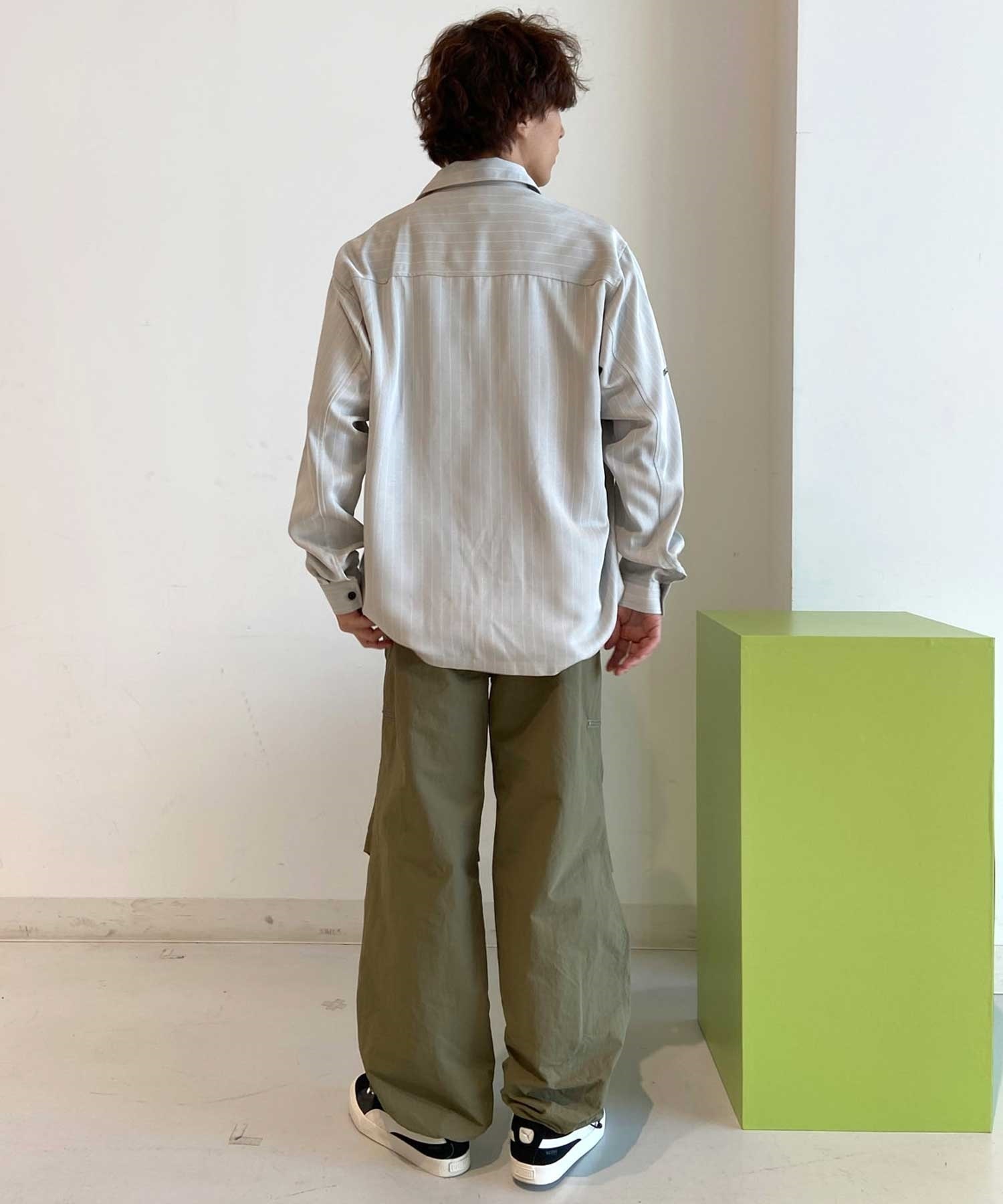 ジェネレス GENELESS シャツ メンズ 長袖 ストライプ 長袖シャツ