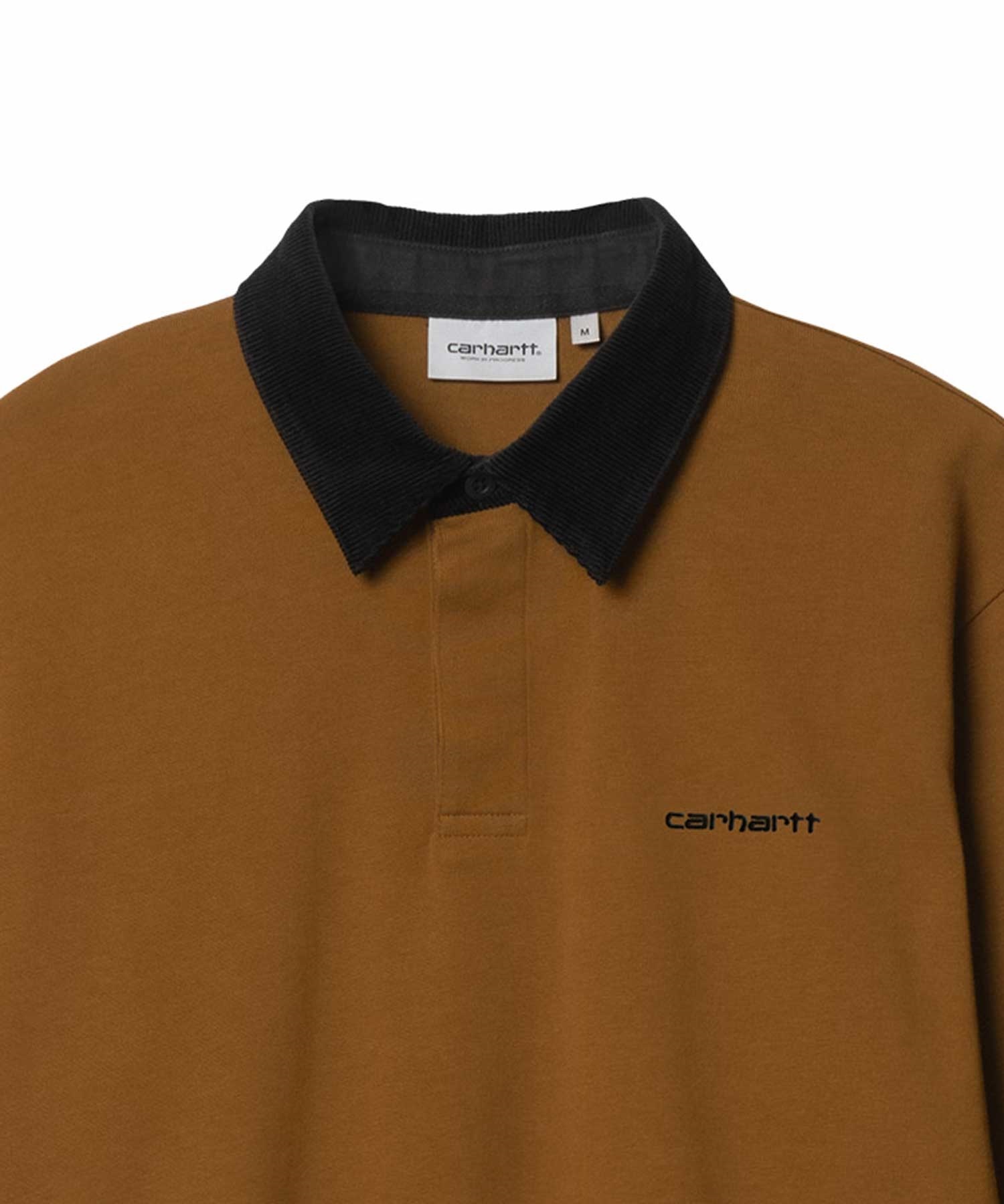 Carhartt WIP/カーハートダブリューアイピー 長袖ポロシャツ コーデュロイ ルーズシルエット I028289(BROWN-S)