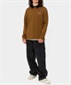 Carhartt WIP/カーハートダブリューアイピー 長袖ポロシャツ コーデュロイ ルーズシルエット I028289(BROWN-S)