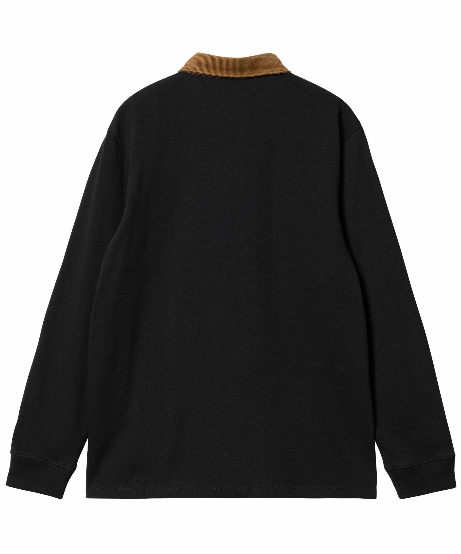 Carhartt WIP/カーハートダブリューアイピー 長袖ポロシャツ コーデュロイ ルーズシルエット I028289(BLACK-S)