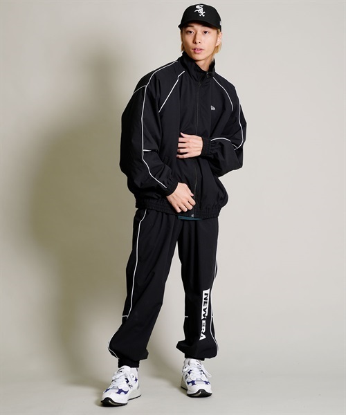 NEW ERA ニューエラ PIPING TRACK PANTS トラックパンツ 13697268 メンズ ロングパンツ ムラサキスポーツ限定 KK1 C9(BLK-M)