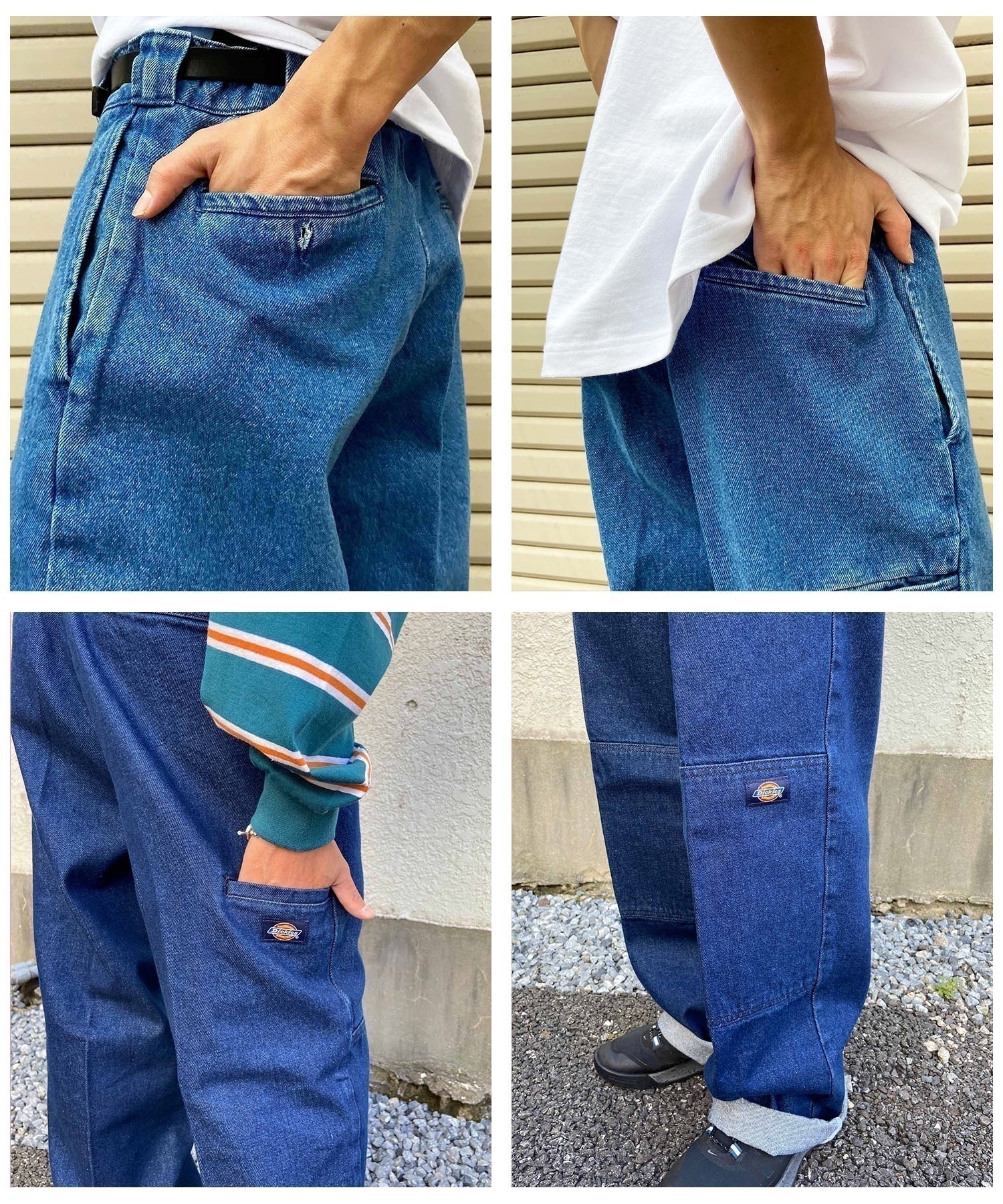 Dickies/ディッキーズ メンズ デニムパンツ ワークパンツ ルーズシルエット ダブルニー 18452900(42SAX-30.0inch)