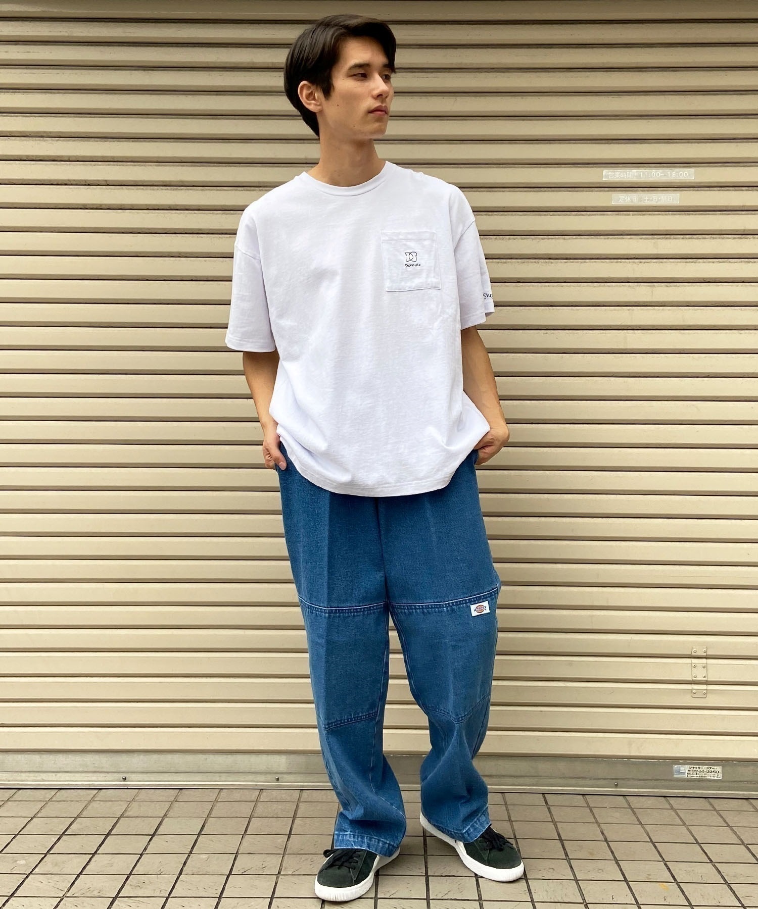 Dickies/ディッキーズ メンズ デニムパンツ ワークパンツ ルーズシルエット ダブルニー 18452900(42SAX-30.0inch)