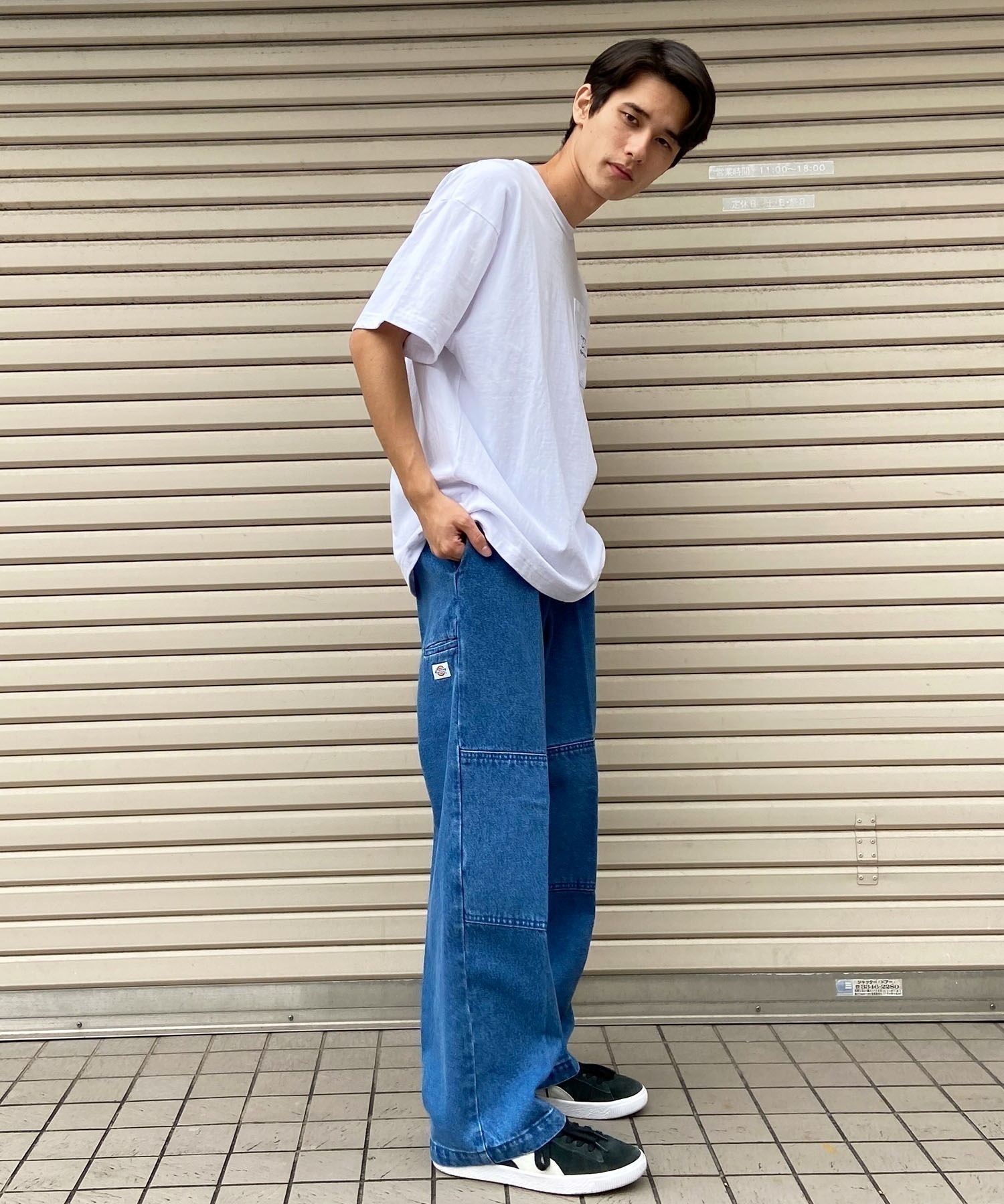 Dickies/ディッキーズ メンズ デニムパンツ ワークパンツ ルーズシルエット ダブルニー 18452900(42SAX-30.0inch)