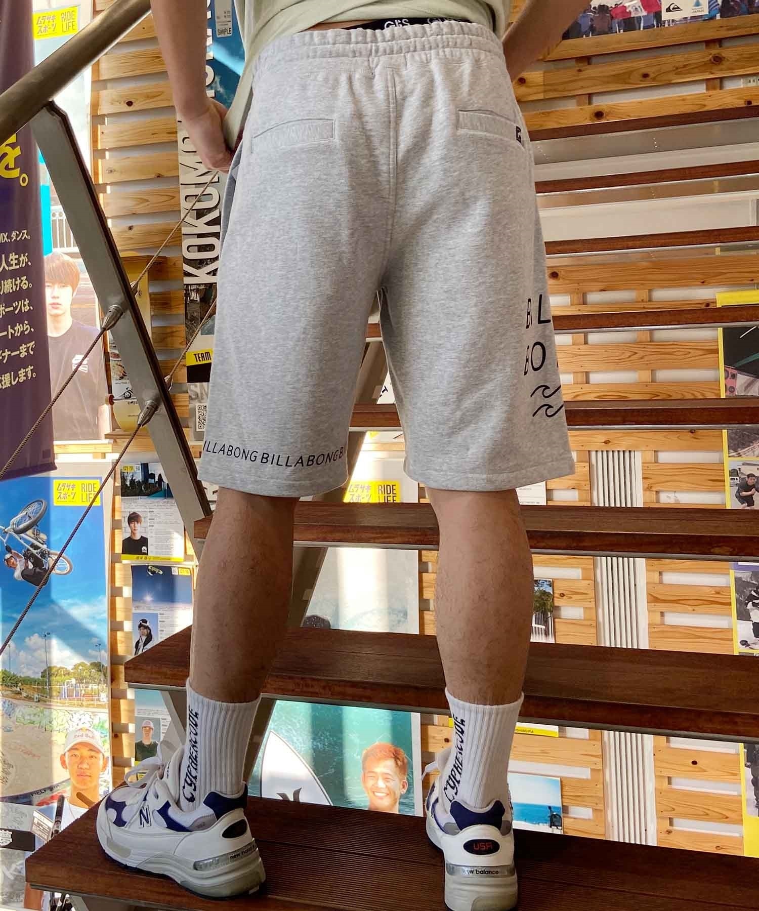 【クーポン対象】BILLABONG ビラボン LOGO PRINT SHORTS メンズ ショートパンツ ショーツ スウェット ロゴ 裏ピーチ起毛 BE011-605(GRH-M)