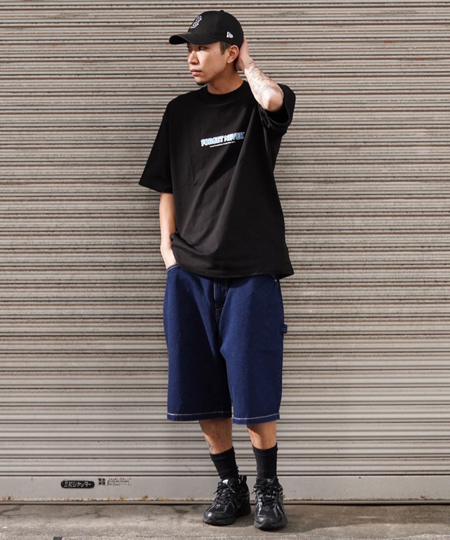 RVCA ルーカ メンズ デニムショーツ ハーフパンツ ワイドシルエット BE041-635(BLK-S)