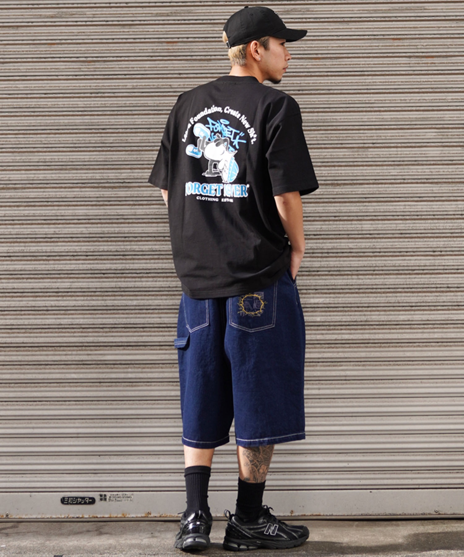 RVCA ルーカ メンズ デニムショーツ ハーフパンツ ワイドシルエット BE041-635(BLK-S)