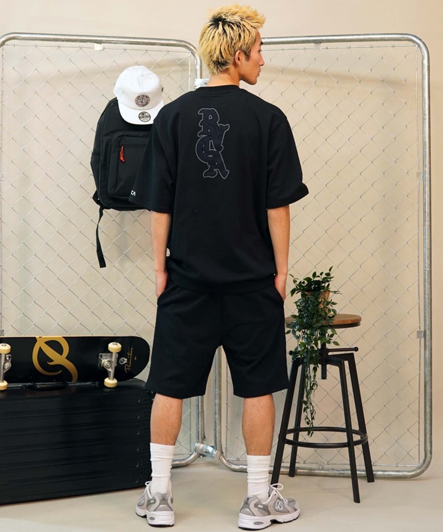 RVCA ルーカ メンズ ハーフパンツ ショートパンツ ワンポイント ロゴ セットアップ対応 BE041-637(BLK-S)