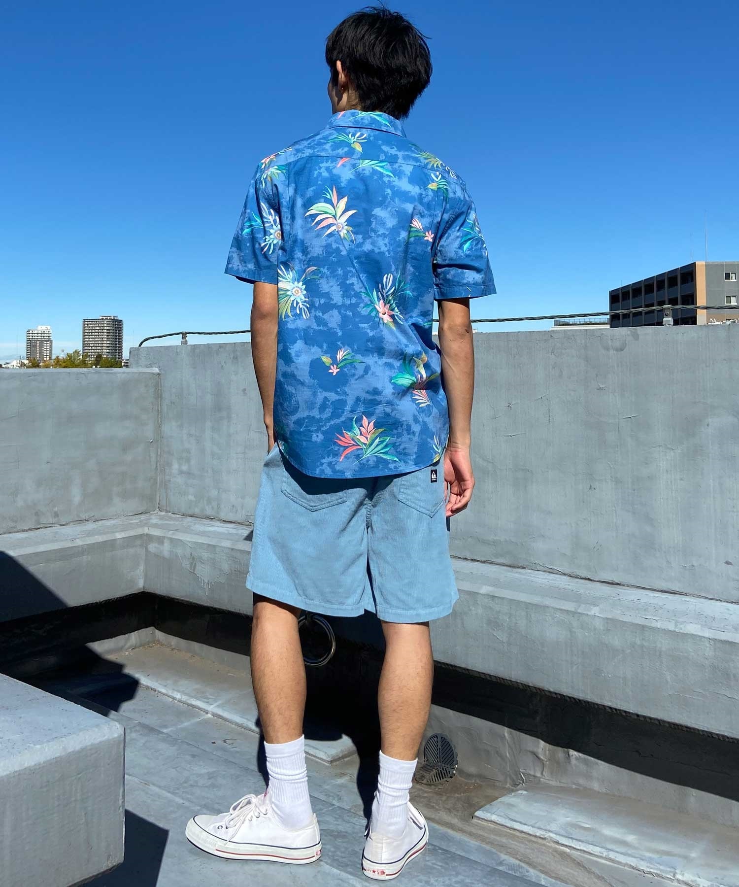 QUIKSILVER クイックシルバー TAXER CORD メンズ ウォークショーツ ショート パンツ ワンポイント コーデュロイ 18インチ AQYWS03235(BKQ0-S)