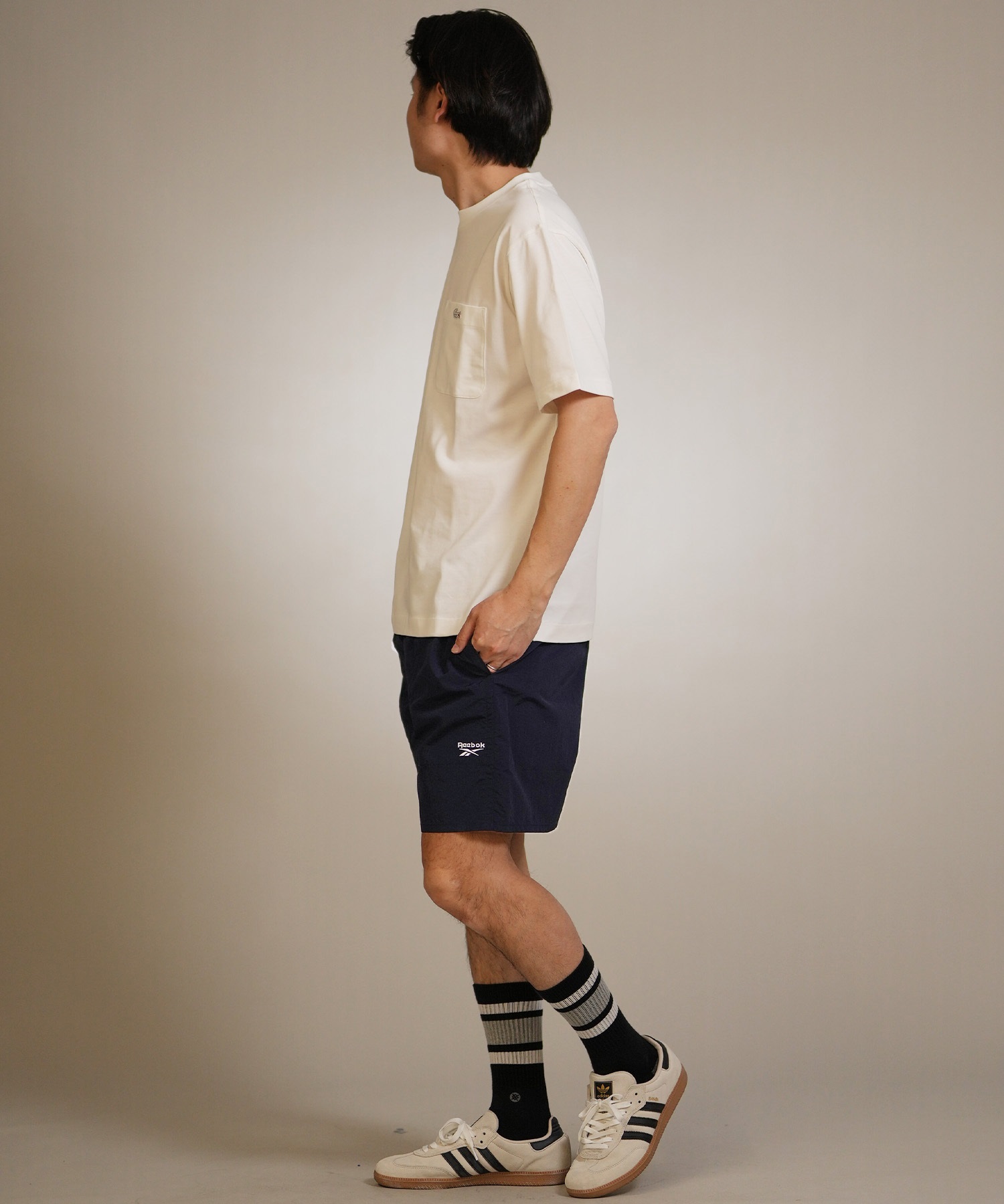 Reebok リーボック 水着 海パン トランクス サーフパンツ メンズ ボードショーツ 水陸両用 UVカット 422708C ムラサキスポーツ限定(BK-M)